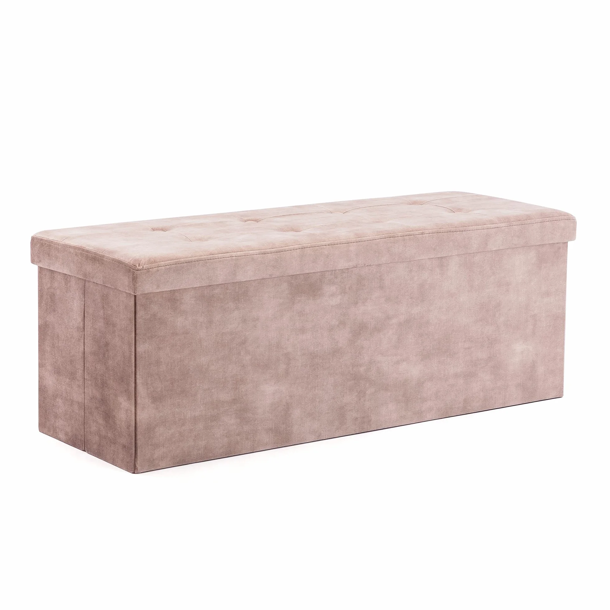 HNNHOME Skrzynia na zabawki z pokrywką 110x40x40 cm składany podnóżek jasnobrązowy XL