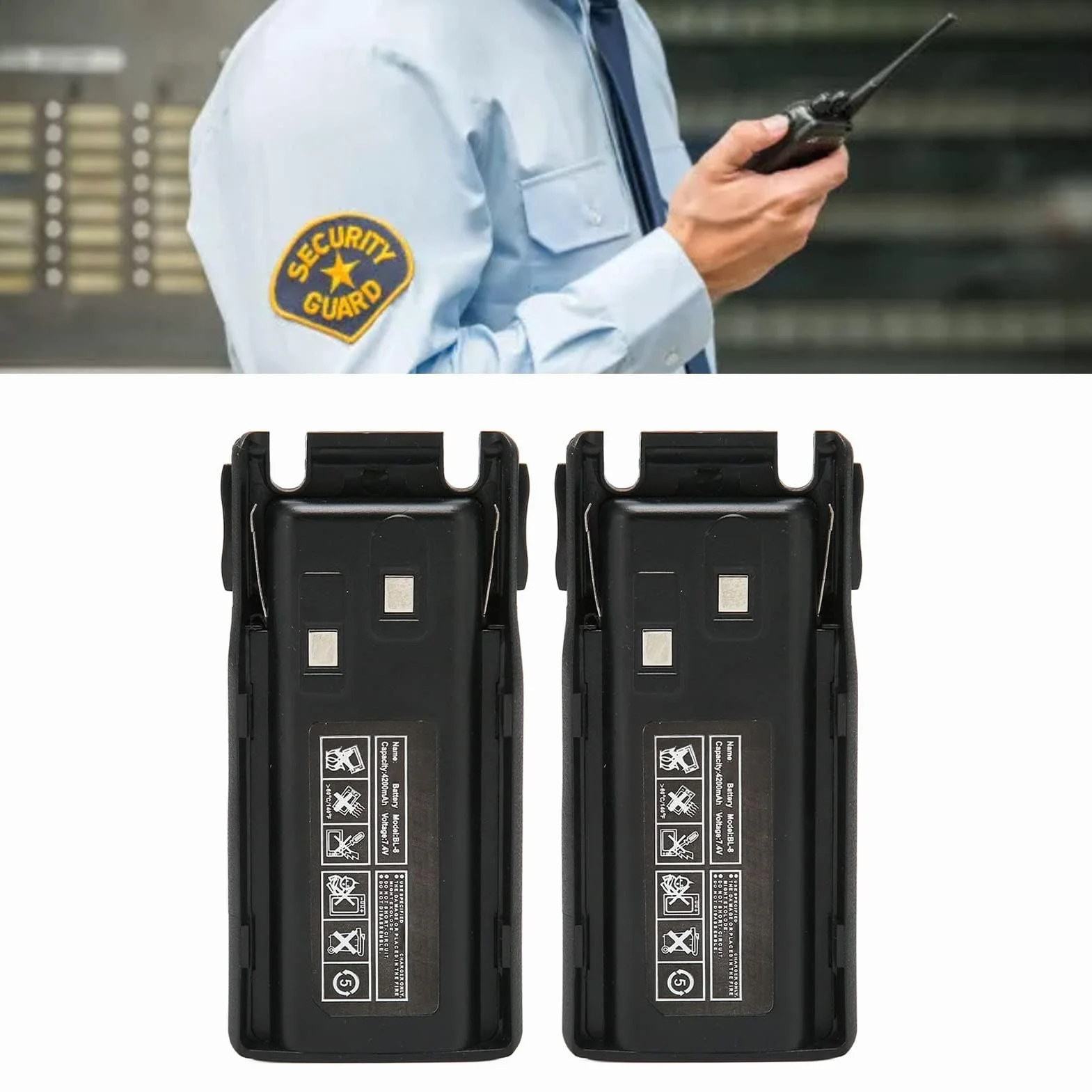 2 szt. 7.4V 4200mah Wymienne Baterie BL-8 Litowo-jonowy Oryginalny do UV82 UV 8D UV 89 UV UV 82HX Walkie Talkie, 2-kierunkowe Baterie Radiowe