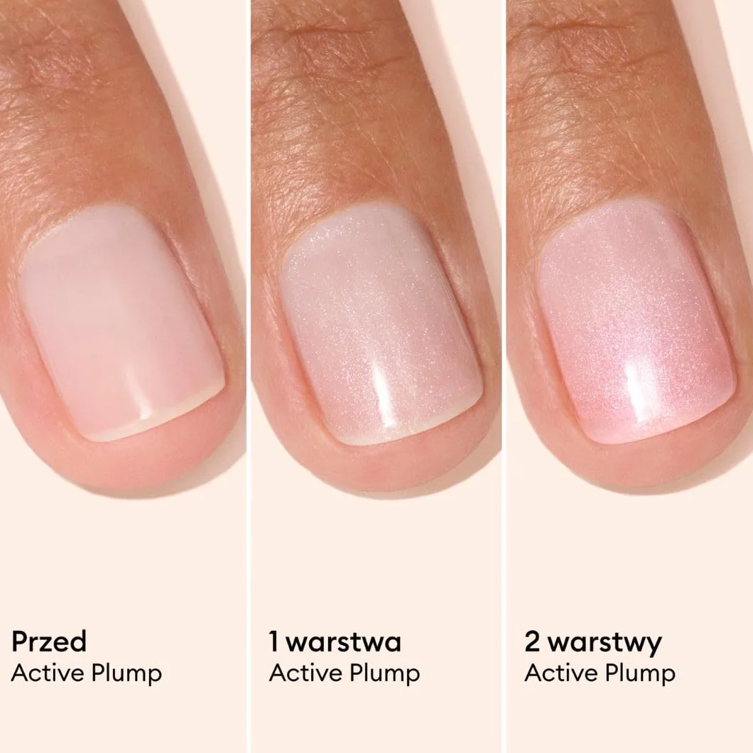 Manucurist Active Plump Nail Polish & Care - Kolagen i ekstrakt z brzoskwini - Nawilżacz do paznokci z ultra-błyszczącym połyskiem Baby Rose dla natychmiastowego efektu pompowania - Nail Volumizer
