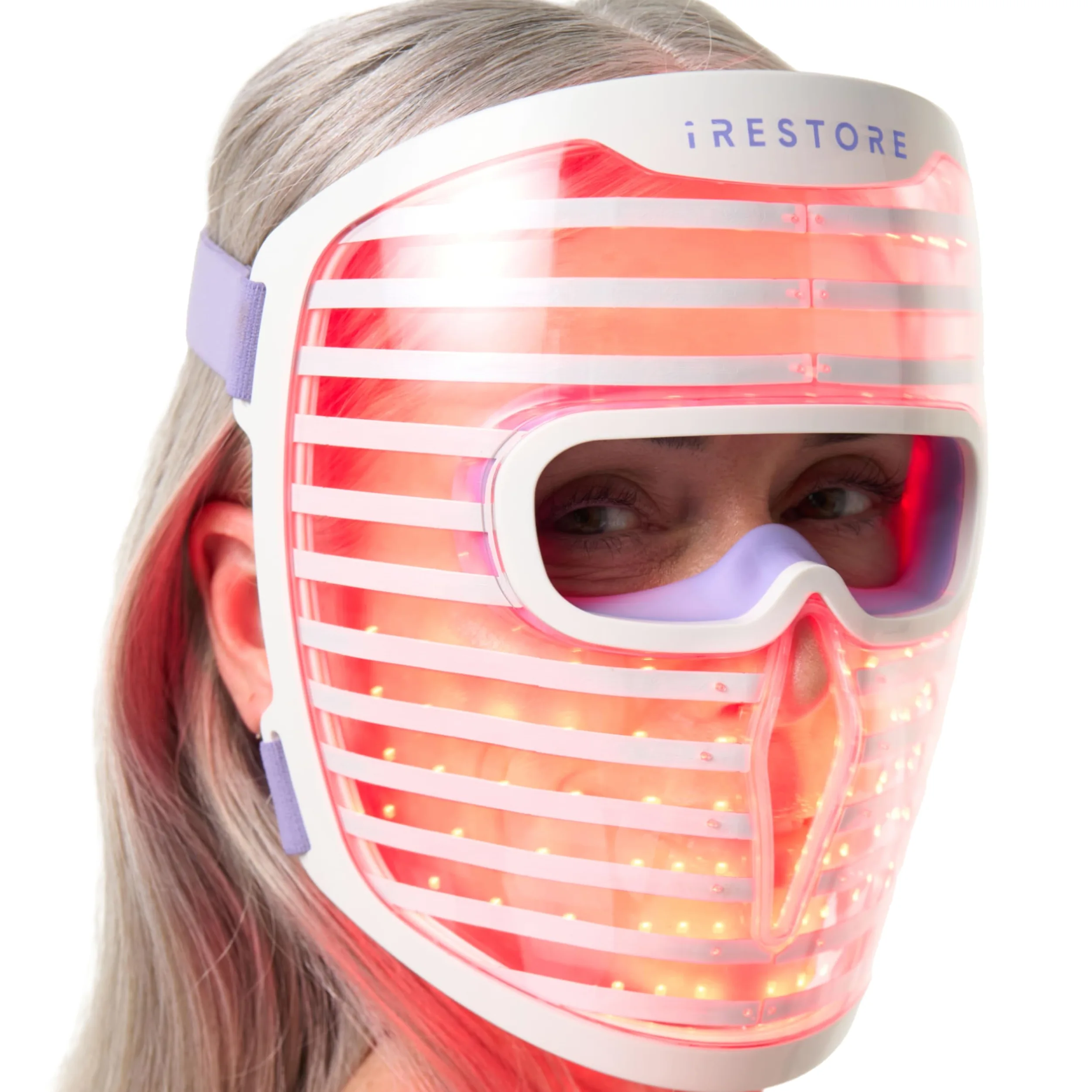 iRestore Illumina maska na twarz LED – zaawansowane narzędzie do pielęgnacji skóry z terapią światłem czerwonym, podczerwienią i niebieskim światłem, poprawia wygląd skóry, wspomaga połysk i wspiera