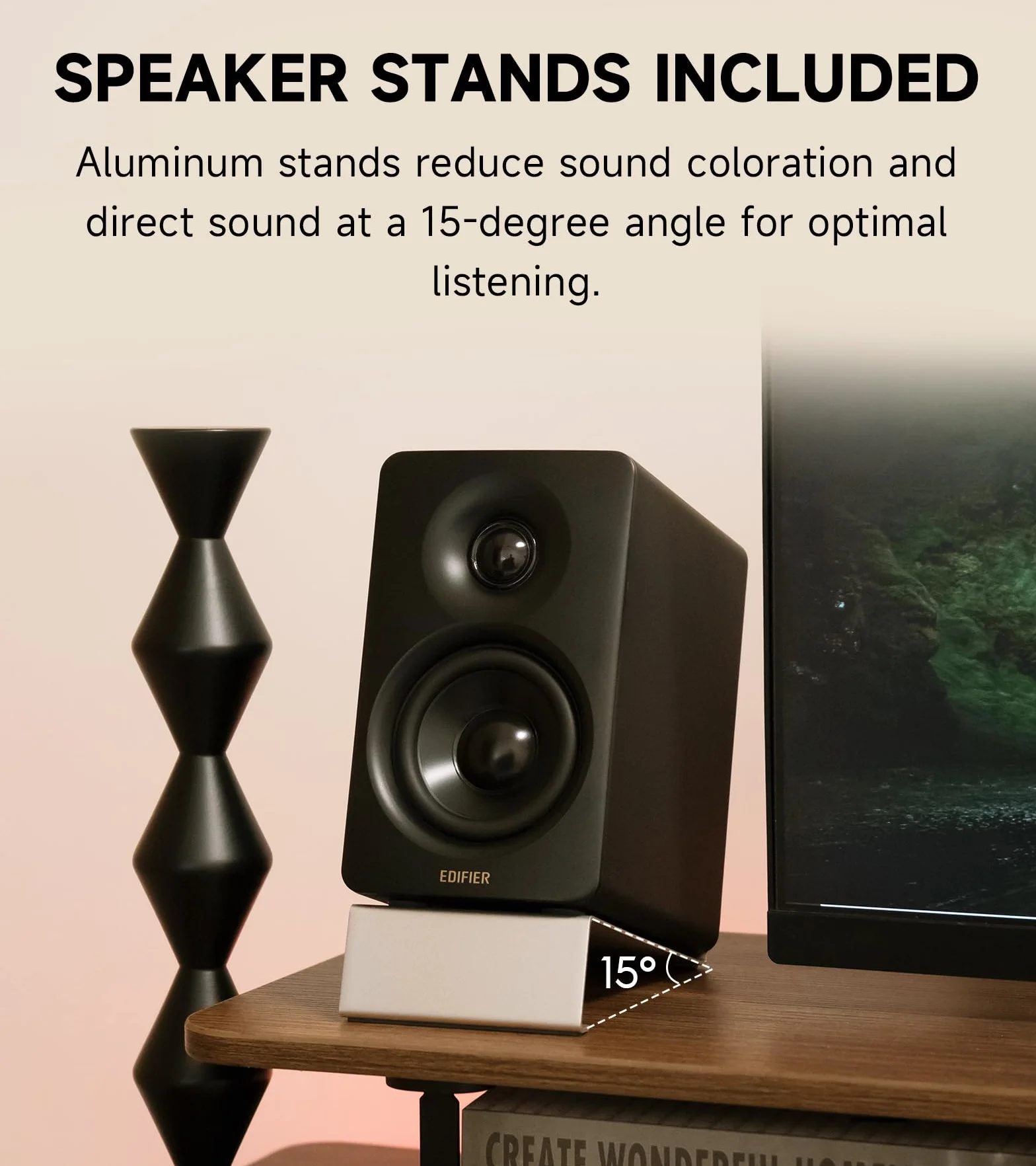 Edifier M60 Głośnik Multimedialny, Bluetooth 5.3, 66W RMS, Hi-Res Audio & Bezprzewodowy, LDAC, 3" Bas & 1" Tweeter, Wejścia USB-C & Aux, Panel dotykowy, Kompaktowy głośnik biurkowy