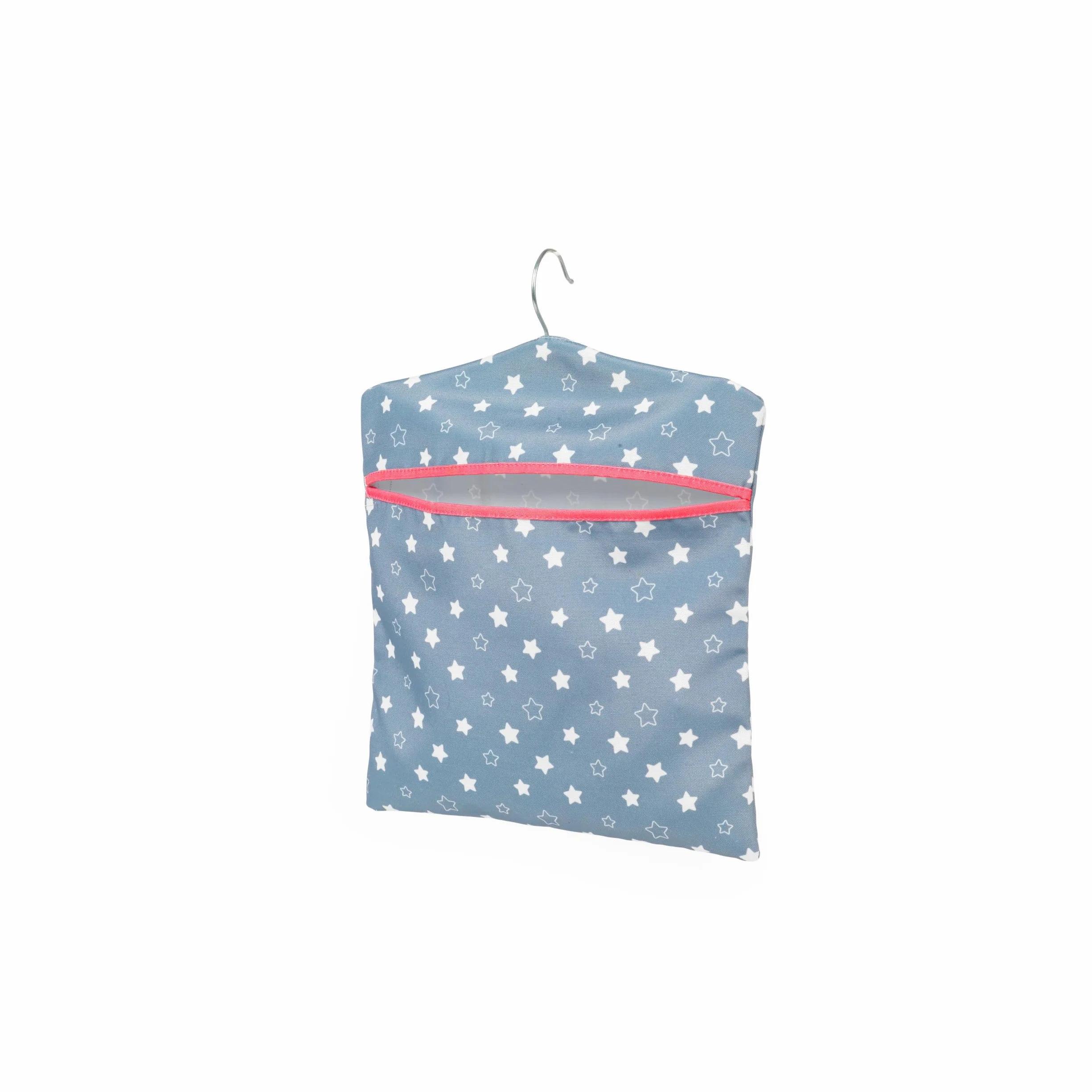 Kleeneze® KL081599EU7 Twinkle & Shine Hang On The Line Peg Bag | Easy Hanging Hook | Holds Up To 50 Pegs | 33 x 30cm | Blue/Pink/White