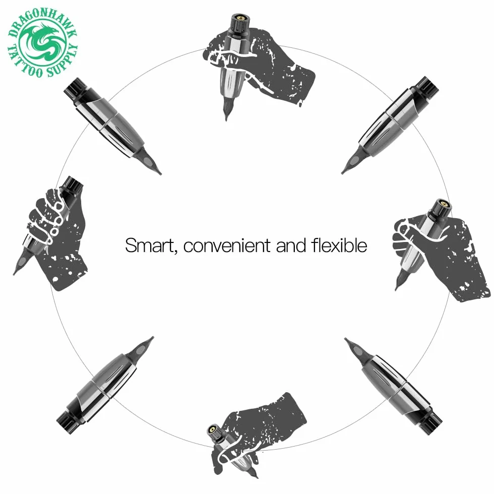 Mast Tour Pen Style Short Pen maszynka do tatuażu Rocket Rotary Microblading do permanentnego makijażu, maszynka RCA, połączona, 8,9 cm długości (WQ366)