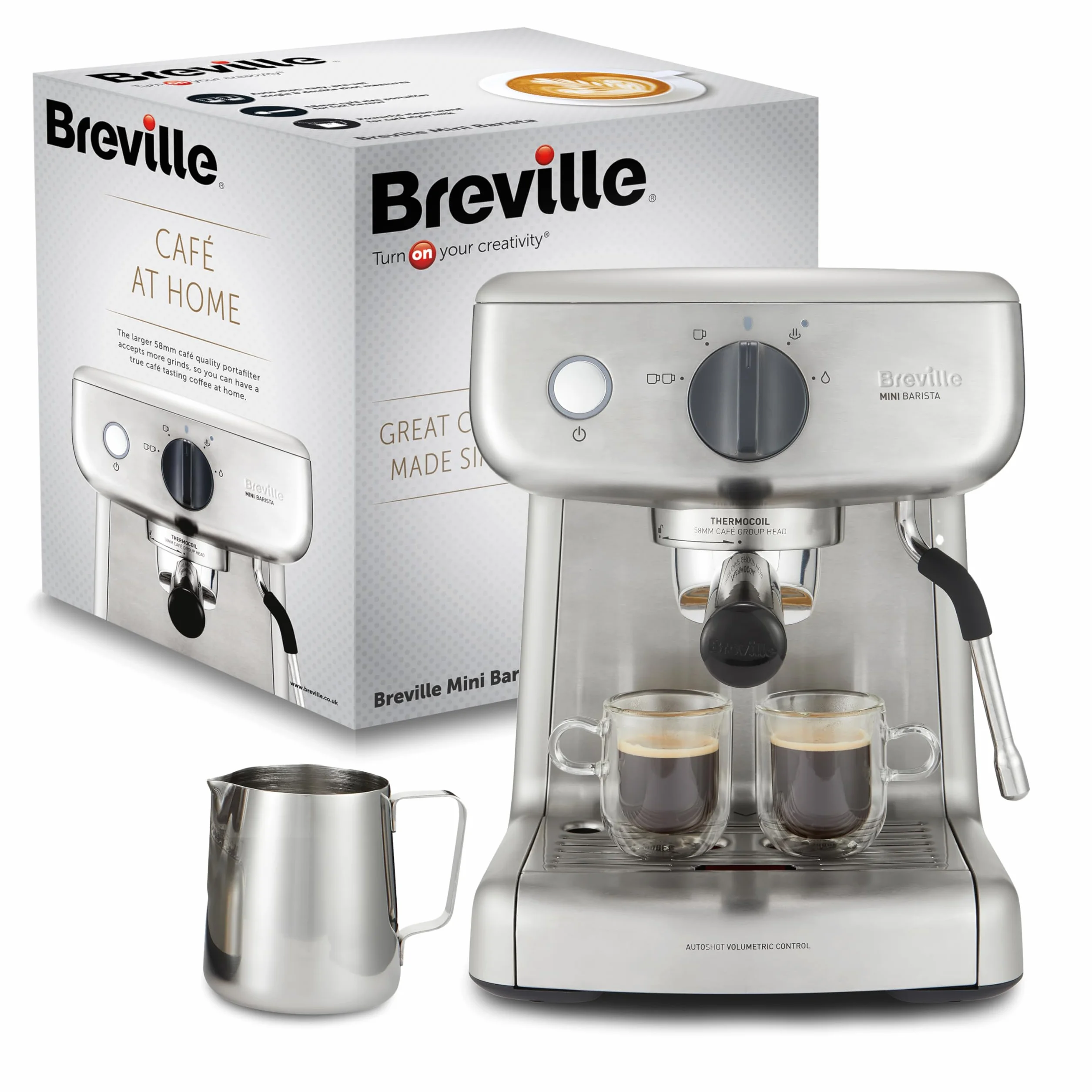 Breville Barista Mini Ekspres do Kawy Srebrny 1350 W 230 V