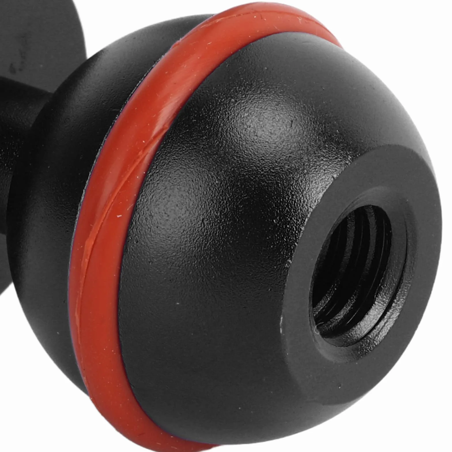 Akozon Adapter do podwodnego ramienia kuli, głowica kuli ze stopu aluminium, twarda powłoka anodowana: mała, lekka, trwała latarka nurkowa, głowa piłki (czarna)