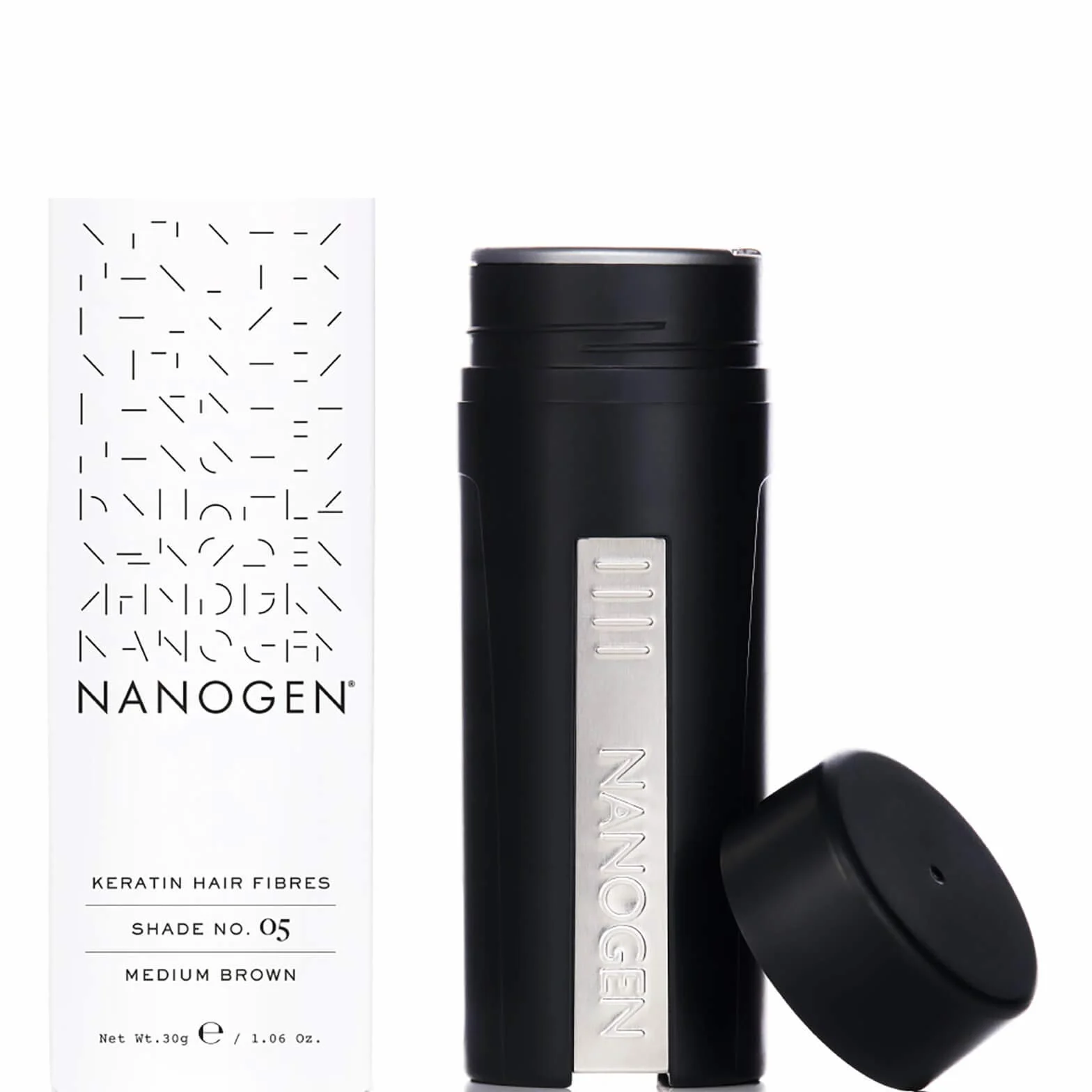 NANOGEN NANOFIBRES Medium Brown 30GR, Czarny, Standardowy