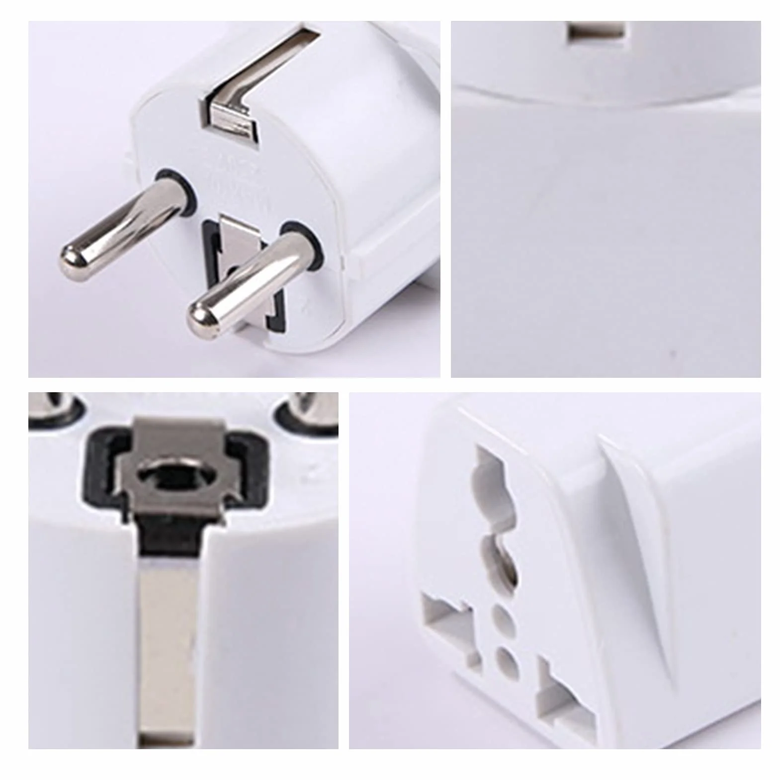 BOROCOus to EU adapter wtyczka, uniwersalny adapter AC 250 V 10 A prąd UE, konwersja europejska wtyczka sieciowa UK na UE (biała)
