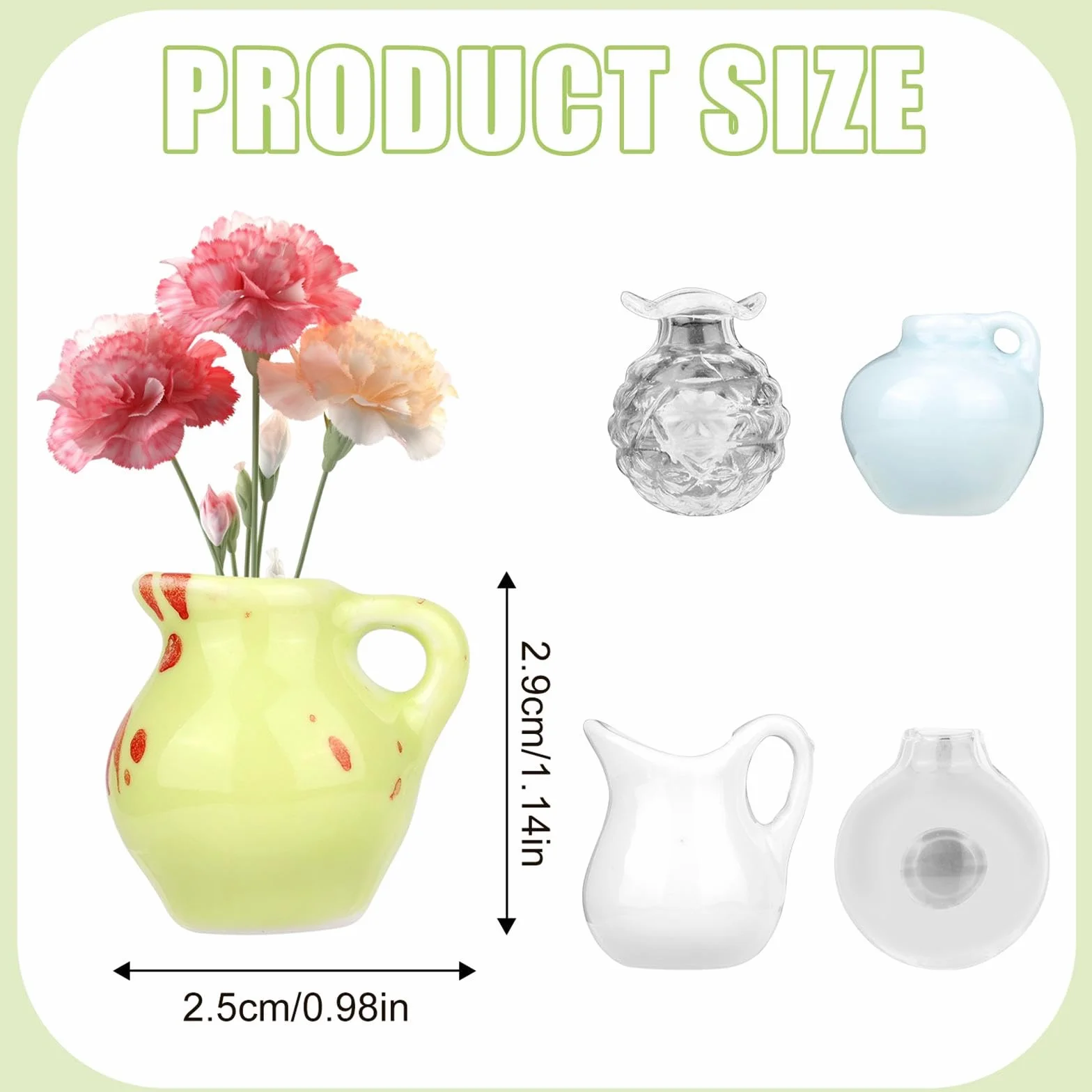 Magnesy na Lodówkę Ceramiczne Roślinne 3D 5 Sztuk Dekoracja