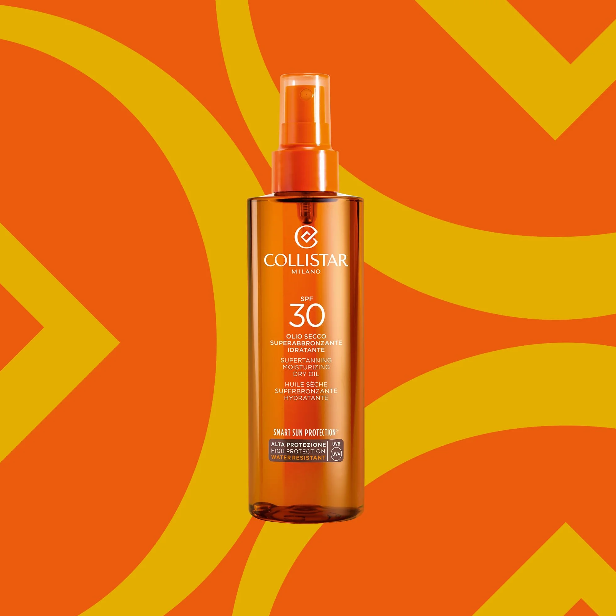 Collistar Suchy Olej Superopalający Nawilżanie, SPF 30, Intensyfikuje opaleniznę i chroni przed solewką, Do twarzy i szyi, Odporność na wodę, 200 ml
