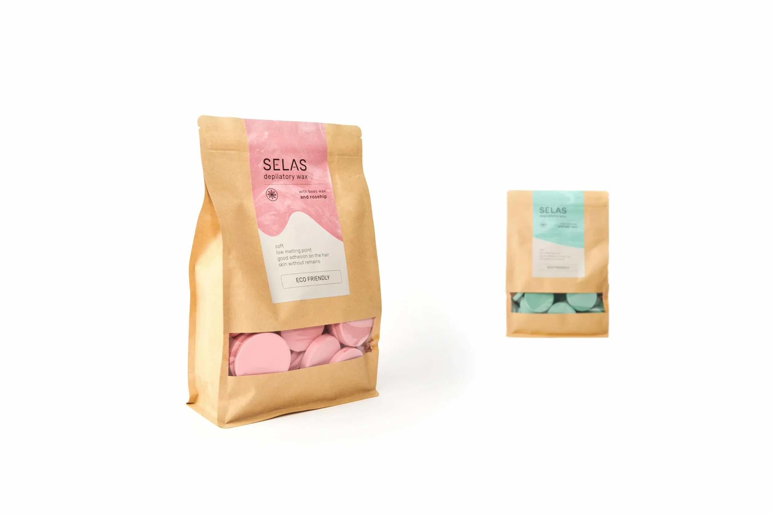 SELAS Wosk do Depilacji 500g Aloes Dzika Róża Bezpasmowa Depilacja Woskiem Pszczelim