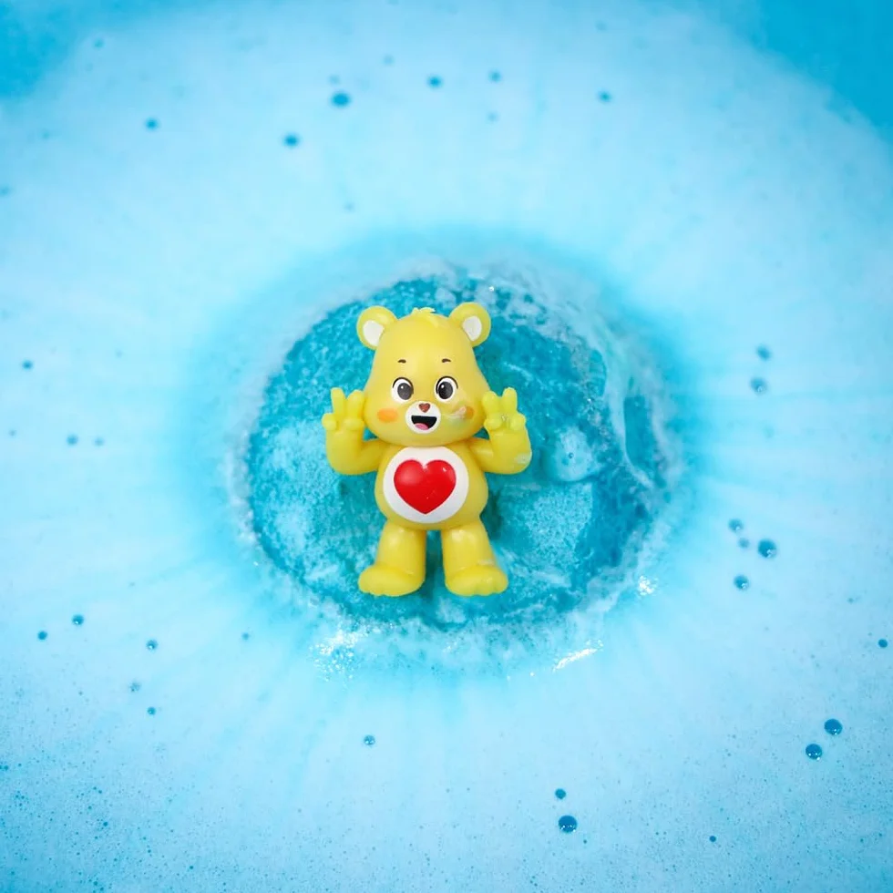 ZIMPLI - duża kula do kąpieli Care Bears Surprise, 1 z 7 zabawek do zebrania, jedna w każdej kuli Baff Bomb, wypełniacze do torebek na przyjęcia urodzinowe dla dzieci, upominki, kolorowa, musująca
