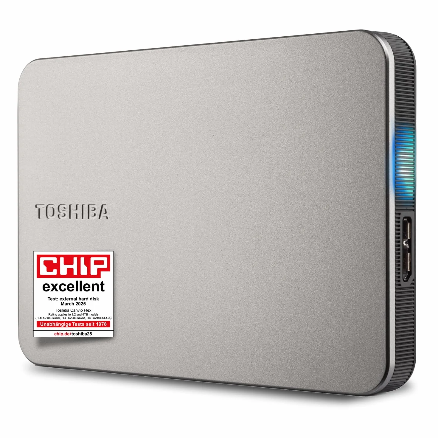 Toshiba Canvio Flex 2 TB – przenośny zewnętrzny dysk twardy 6.9 cm (HDD) do komputerów Mac, Windows PC, smartfonów i tabletów, kompatybilny z większością urządzeń USB-C i USB-A (HDTX220ESCAA)