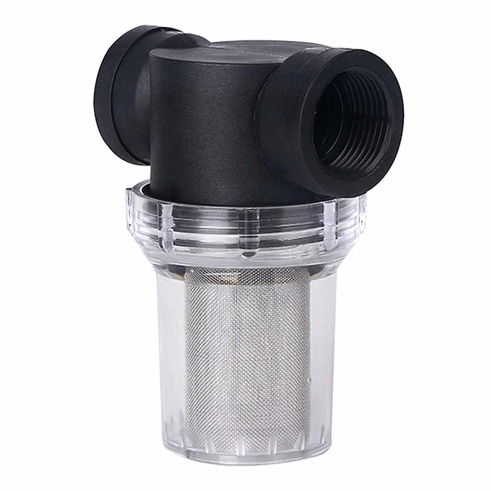 LATRAT Filtr rurowy, wysokiej jakości materiał nylonowy PCW, przezroczysty filtr do wody, mocowanie, filtr wody do ciśnienia, wlotu wody, siatka 3/4-80)