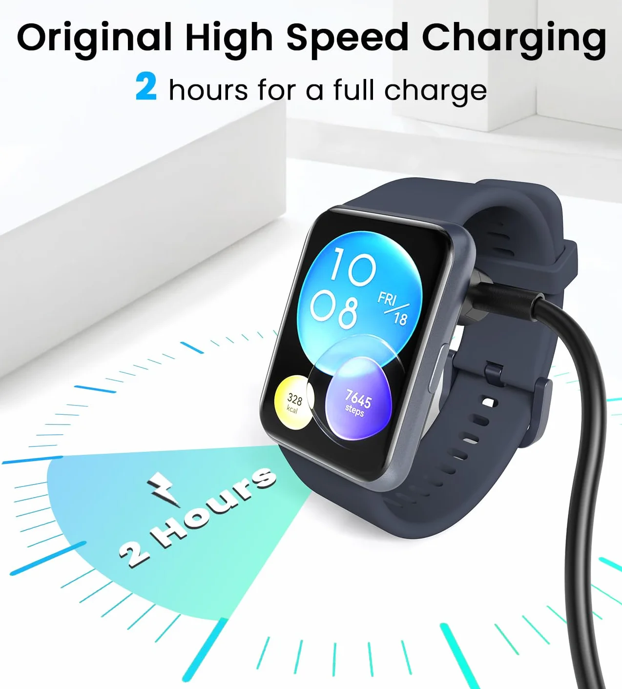 Kabel ładowarki kompatybilny z Huawei Watch Fit 1/2/3/New/Mini/Elegant, Huawei Band 9/8/7/6/6 Pro, Huawei 4X, Honor Band 6/7/9/Watch ES Magnetyczny kabel ładowarki USB-3.3FT