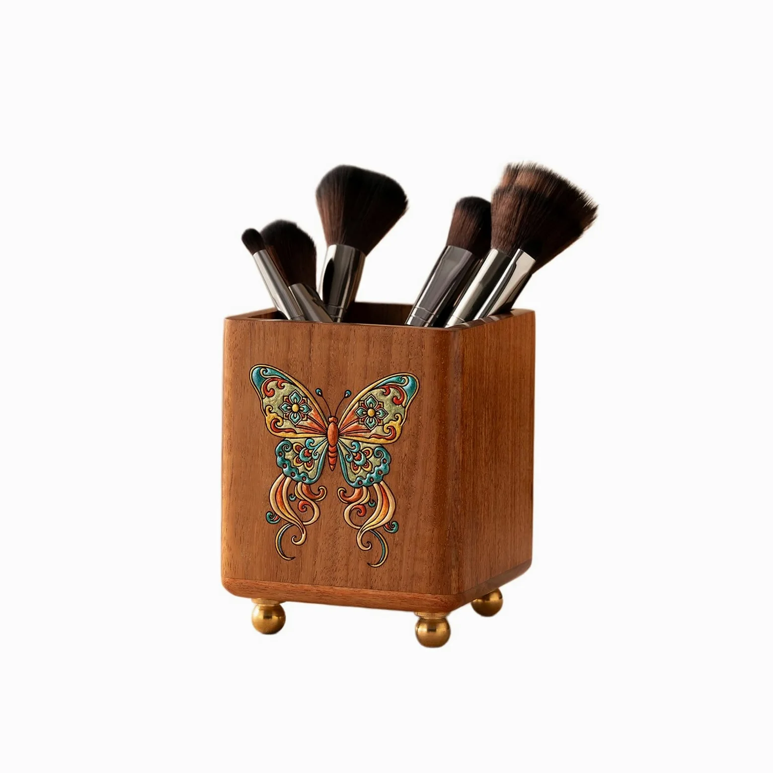 Organizer na pędzle do makijażu, uchwyty na szczoteczki do zębów, pojemnik na ołówki na biurko, wielofunkcyjny kubek na pędzle do makijażu w stylu vintage