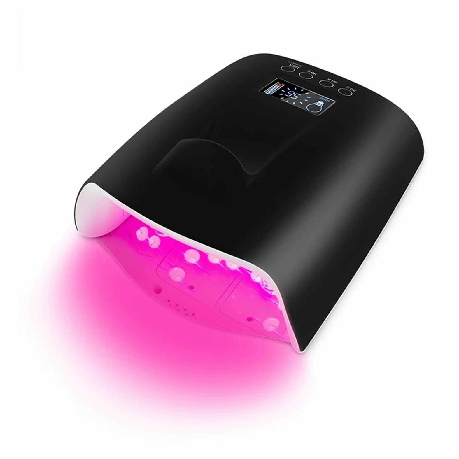 Lampa LED UV do paznokci Lampa LED UV do paznokci Bezprzewodowa CZERWONA lampa Bezprzewodowa 60 W Lampa LED UV do paznokci do utwardzania lakieru żelowego Bezprzewodowa z baterią litową 60 W Pro Light