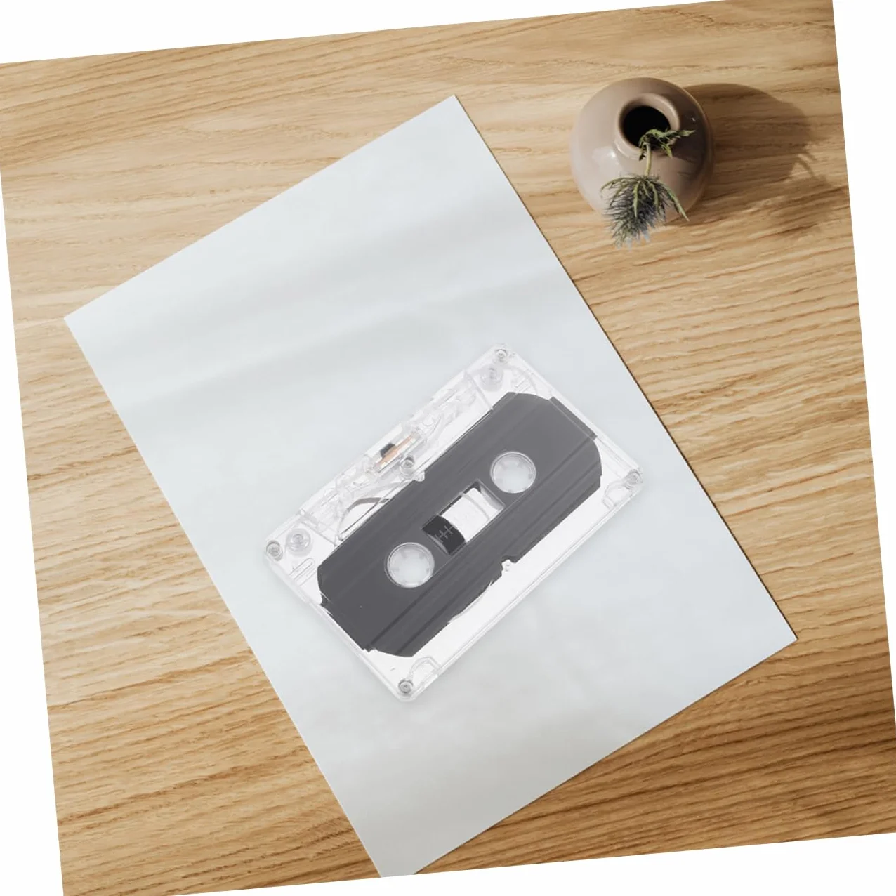 OSALADI 16kawałki Sztuk Pustych Taśm Audio Minutowych Nagrywalne Kasety Przezroczystym Etui Do Retro Stylu Do Przechowywania Muzyki i Materiałów Edukacyjnych