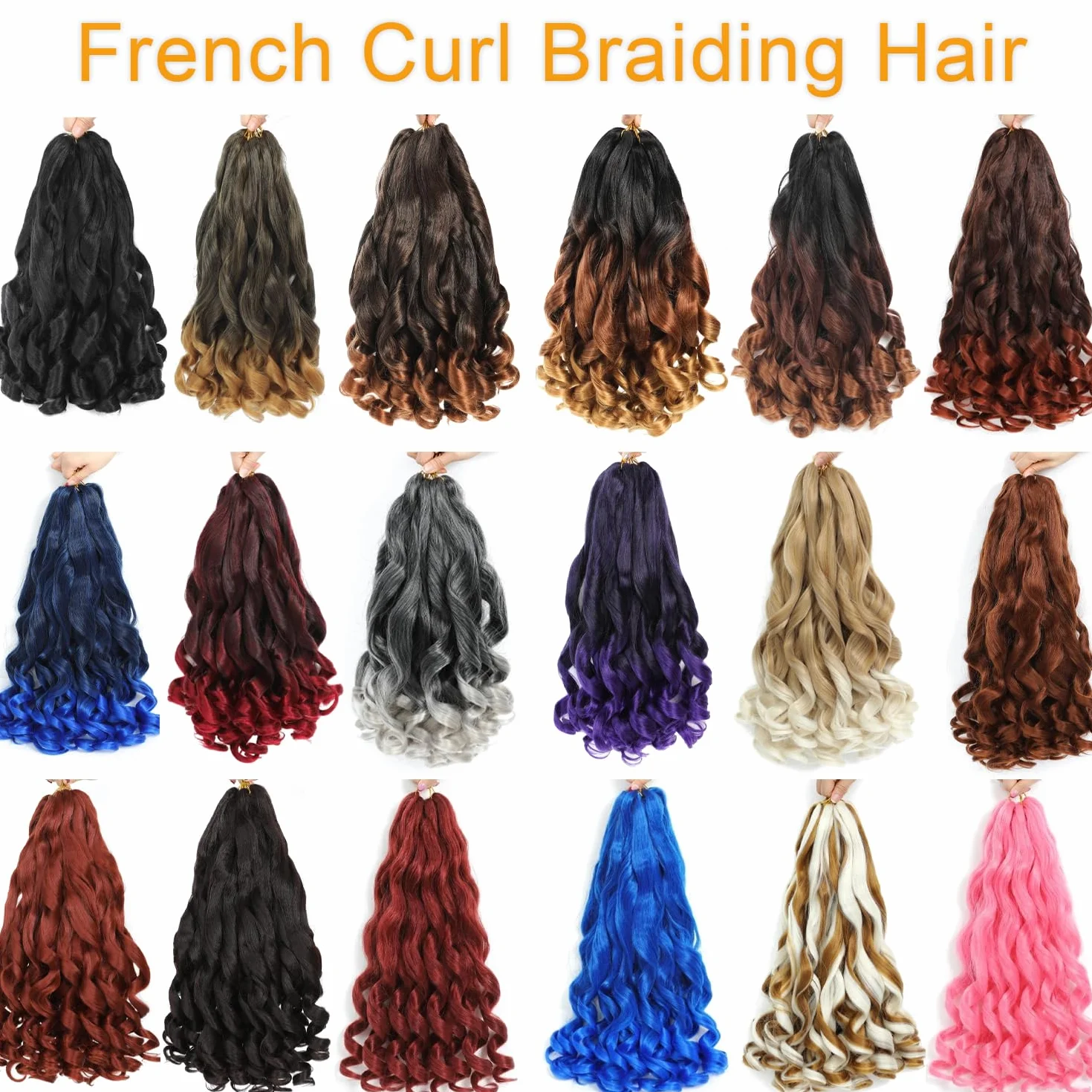 Francuskie Curl Braiding Hair Pre Stretched 16 Inch Braiding Hair 1B Luźne Wavy Pre Stretch Hair Braiding Hair for Black Women (16 cali (7 opakowań), 1B)