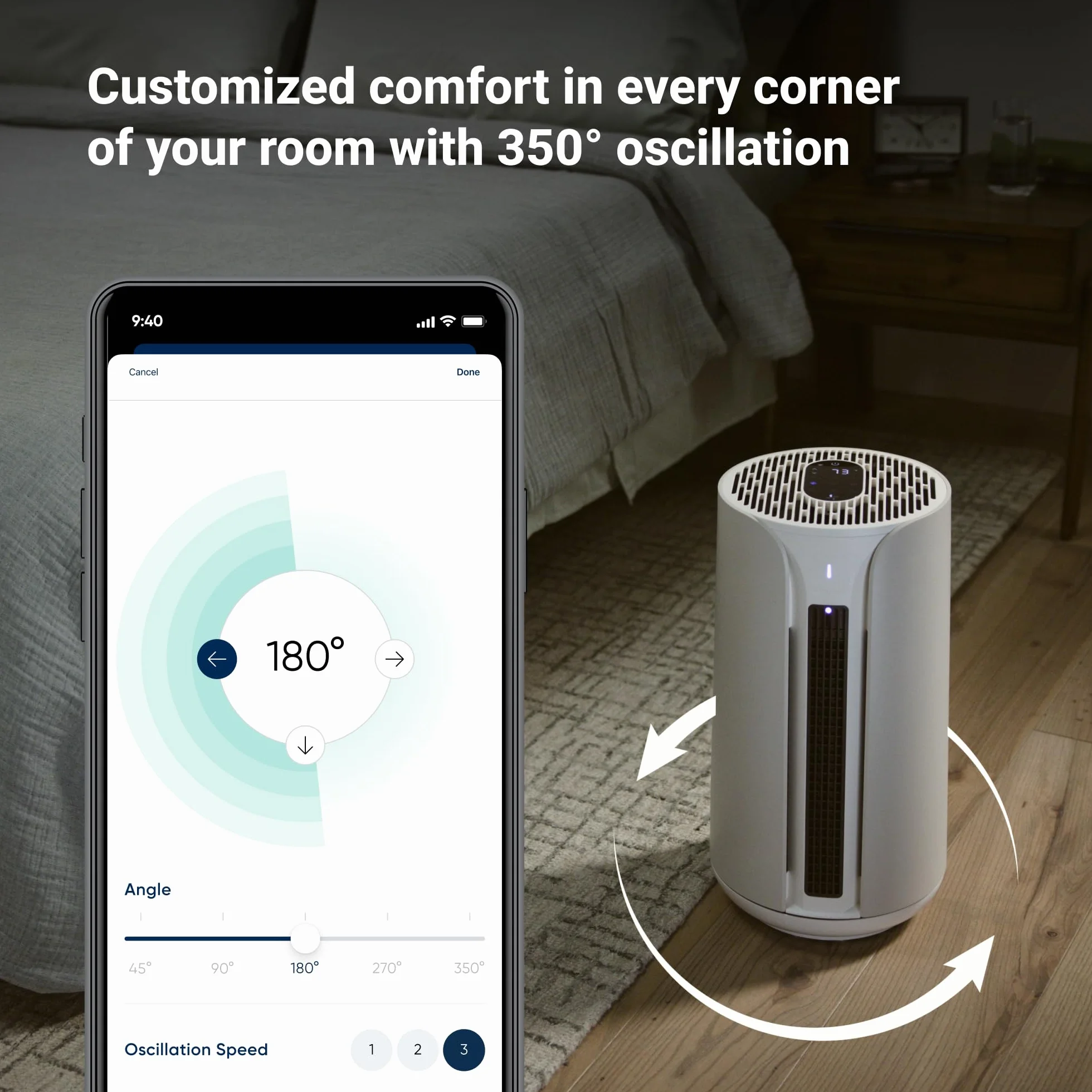 BLUEAIR ComfortPure T10i 3-w-1 chłodzi ogrzewa oczyszcza HEPASilent 78 m²