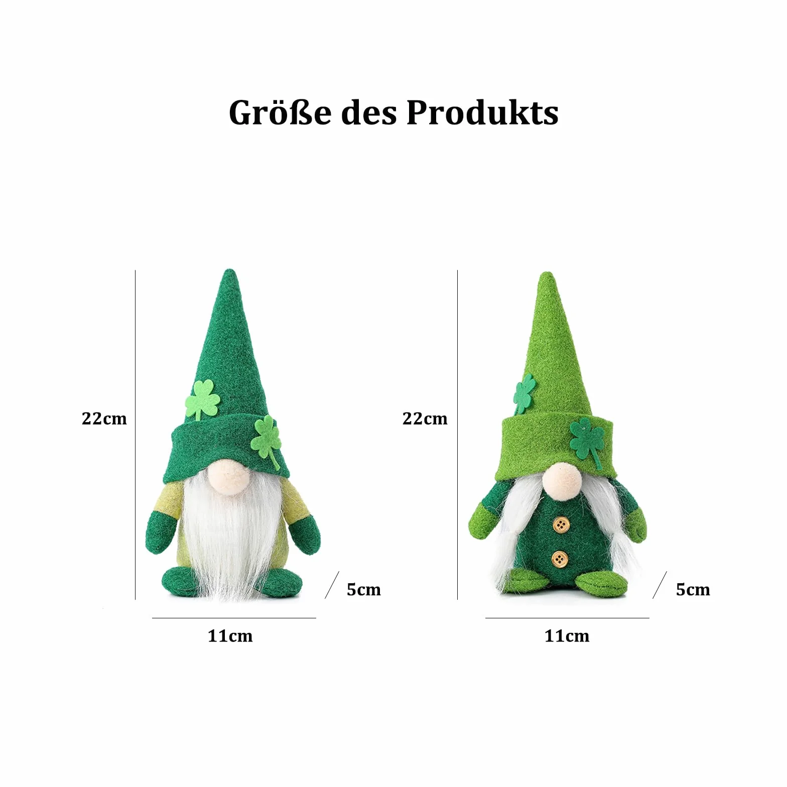 ENLACE skrzat irlandzki dekoracja zielone figurki skrzata koni pluszowa lalka 2 sztuki