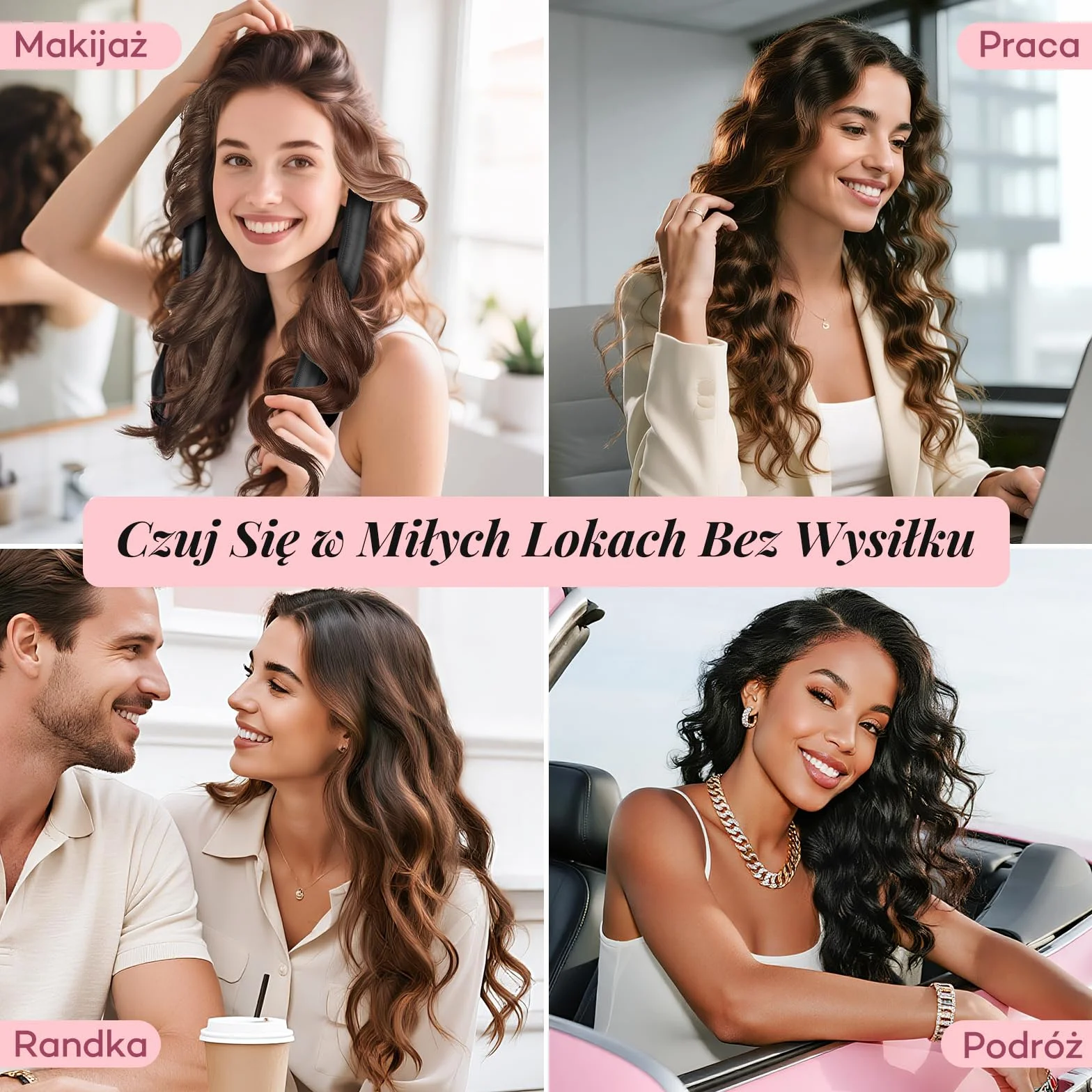 Umisleep Heatless lokówka do włosów, jedwabna ochrona włosów, Heatless Curls z zestawem loków, 99 cm, do samodzielnego wykonania, do długich włosów, antypoślizgowe loki, czarna