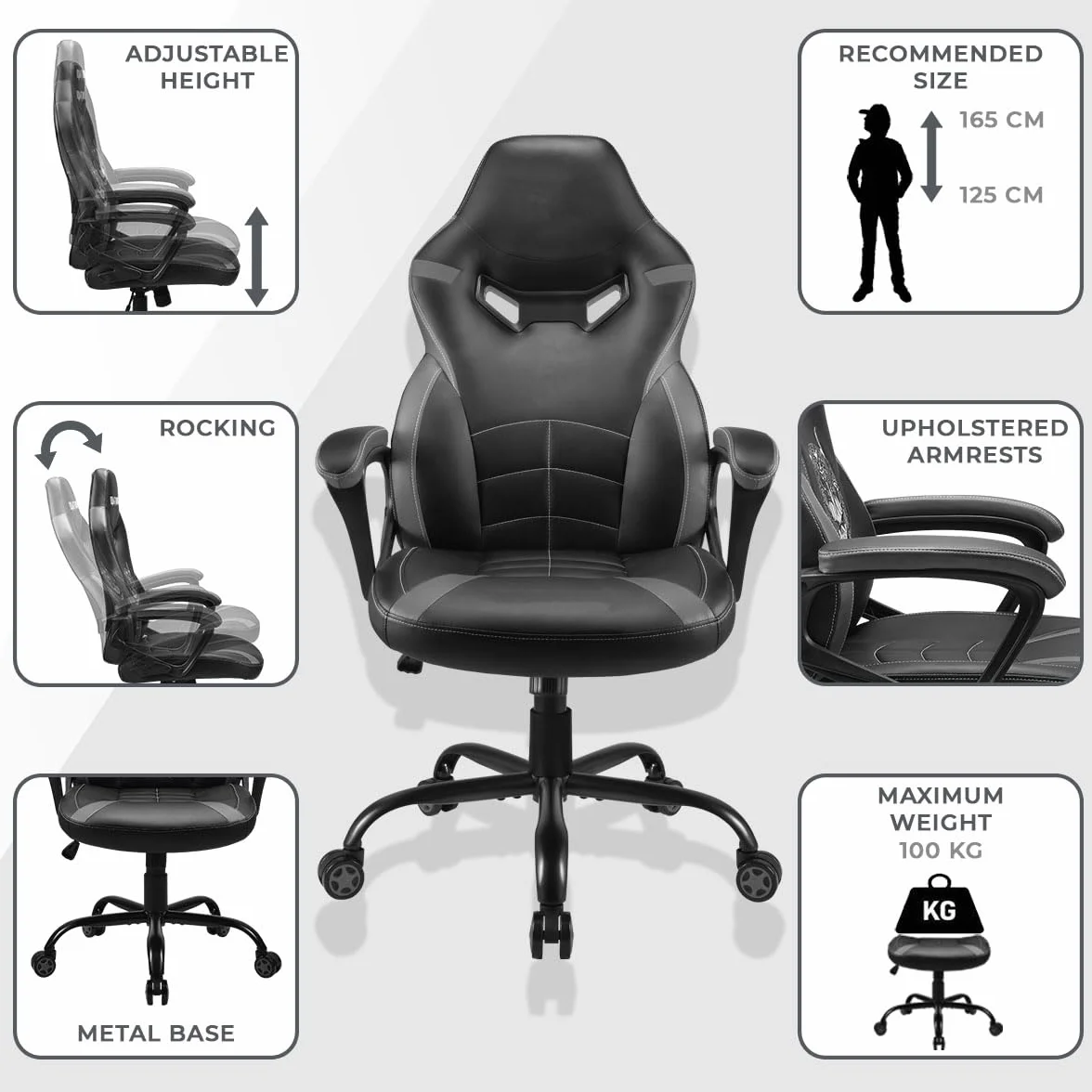 Subsonic Krzesło gamingowe białe małe