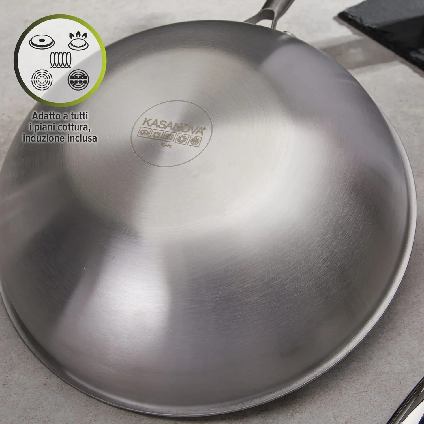 Wok trójwarstwowy 28 cm z pokrywą