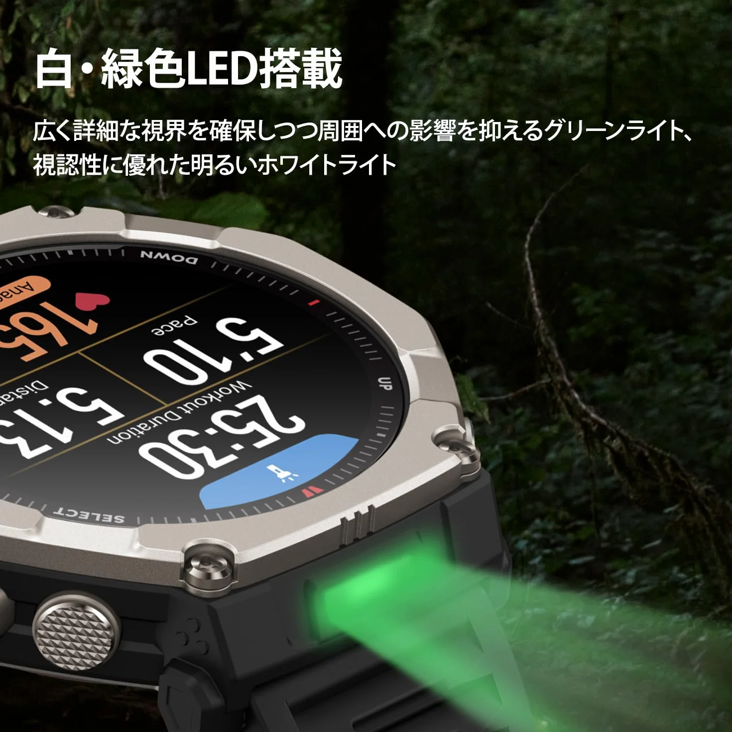 Amazfit T-Rex Ultra 2 Smart Watch Outdoor, podwójny pasek GPS, obudowa tytanu 51 mm, wyświetlacz AMOLED 1,5" szkło szafirowe, latarka, 30 dni autonomii, mapy offline, wodoodporny 10 ATM