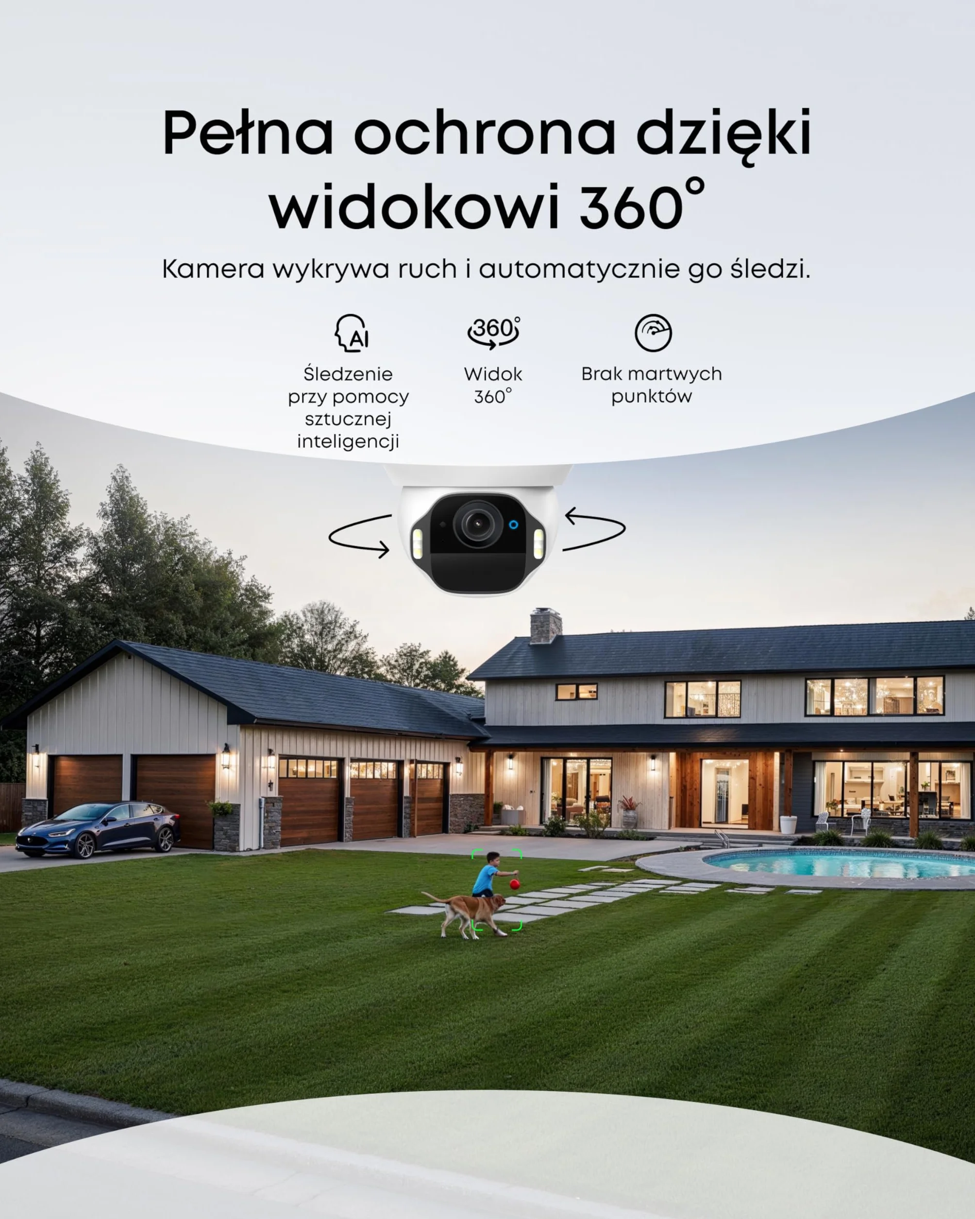 eufy SoloCam E42, 360° Pan, AI Tracking, jakość 4K, bezprzewodowa, eufy Outdoor Security Camera, bez kosztów subskrypcji (Tylko pokój)