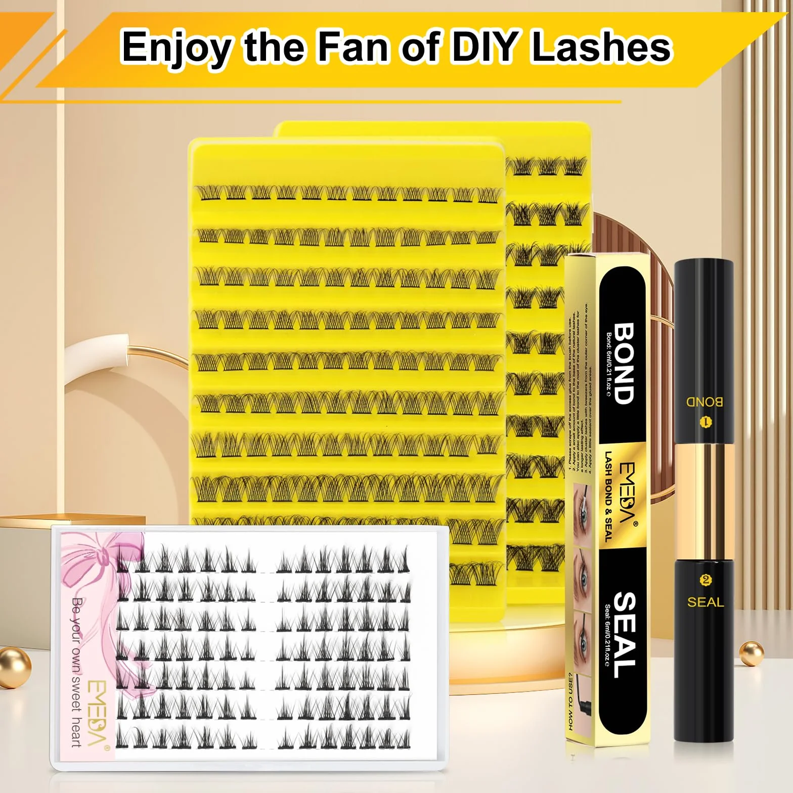 EMEDA Lash Bond and Seal for Cluster Lashes Klej do rzęs i uszczelka do kępek rzęs DIY klej i uszczelka do pojedynczych kępek rzęs eyelash bond and seal for DIY lash extensions 12ml
