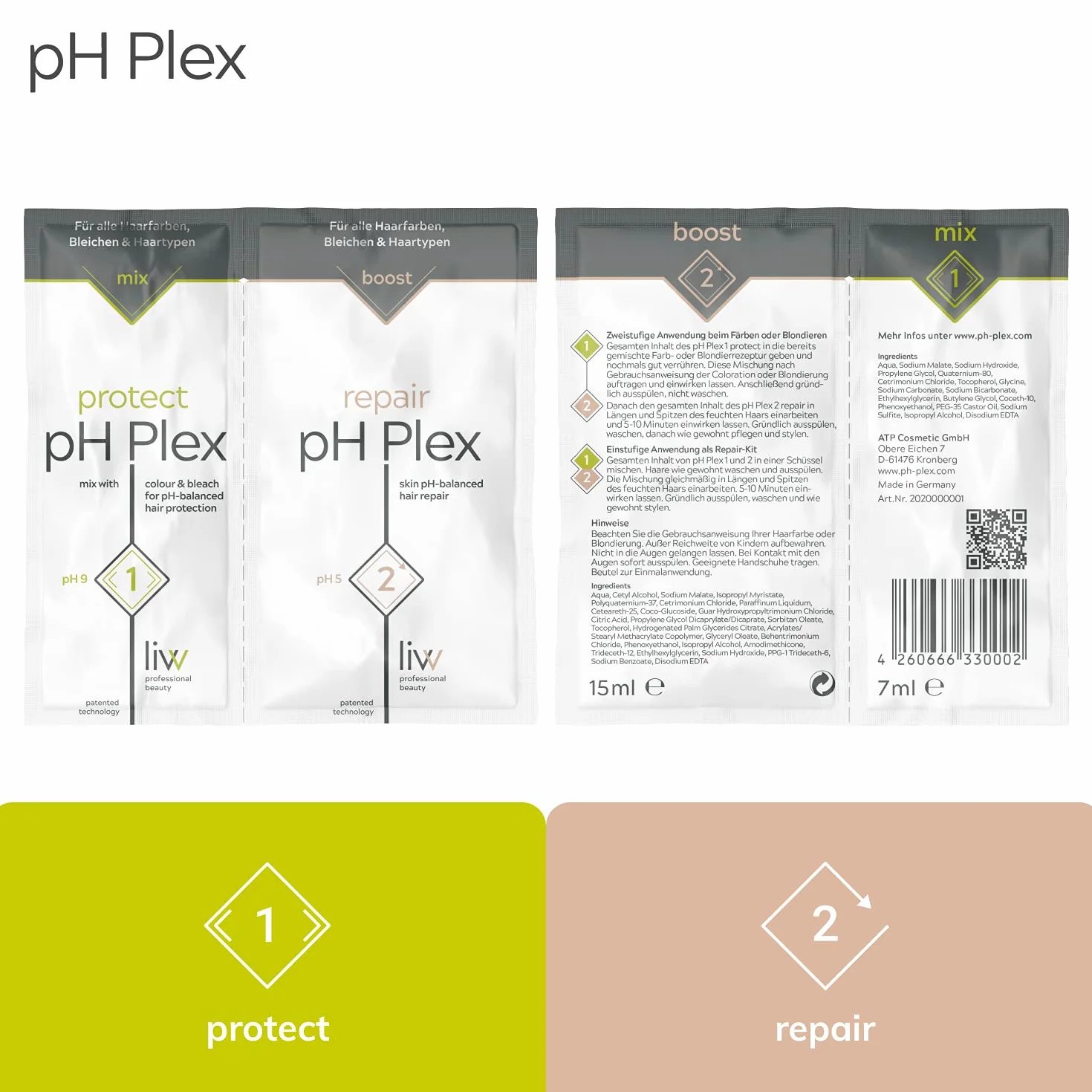 pH Plex 1 & 2 – ochrona i naprawa Traveling Styling Kit | chroni włosy podczas farbowania/wybielania | naprawia uszkodzone włosy | nadaje się do wszystkich rodzajów włosów