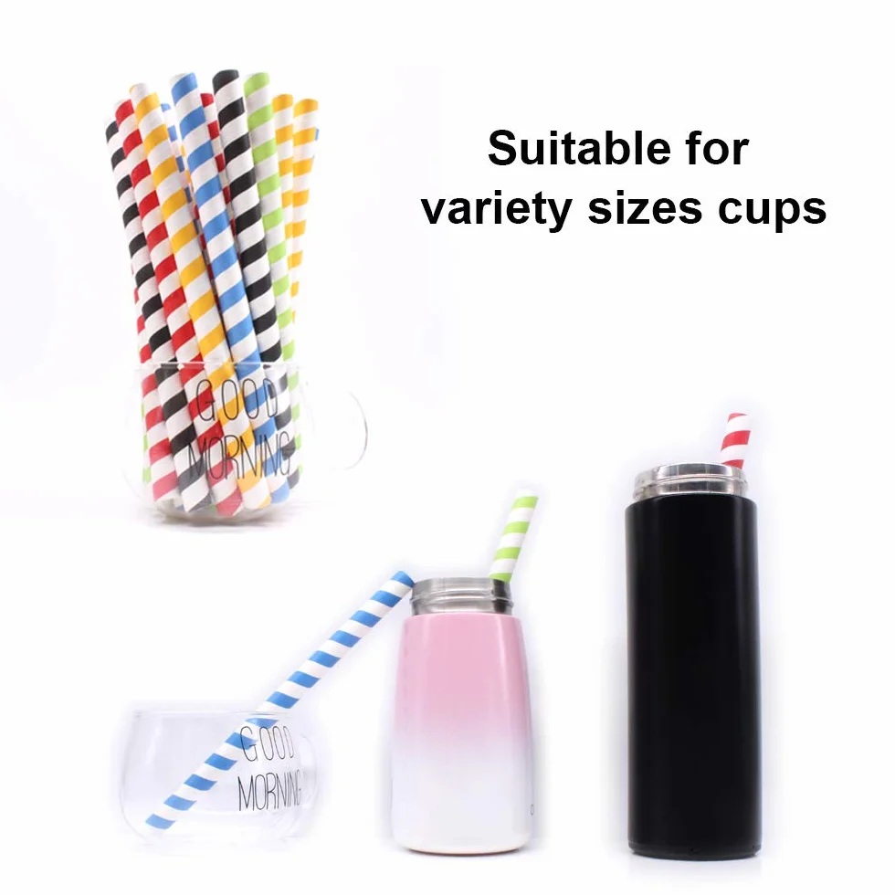 Słomki Jednorazowe Bubble Tea Papierowe Jumbo 1,3 cm 50 sztuk