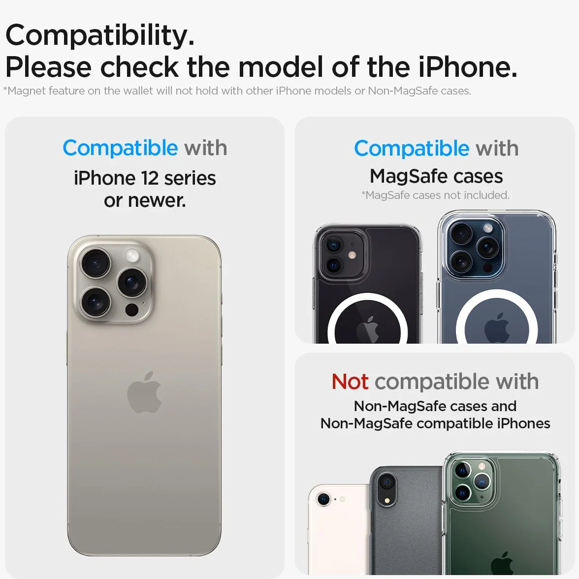 Spigen Valentinus MagFit Magnetyczny uchwyt na karty z 2 kartami zaprojektowany kompatybilny z modelami iPhone 15/14 / 13/12, czarny, klasyczny
