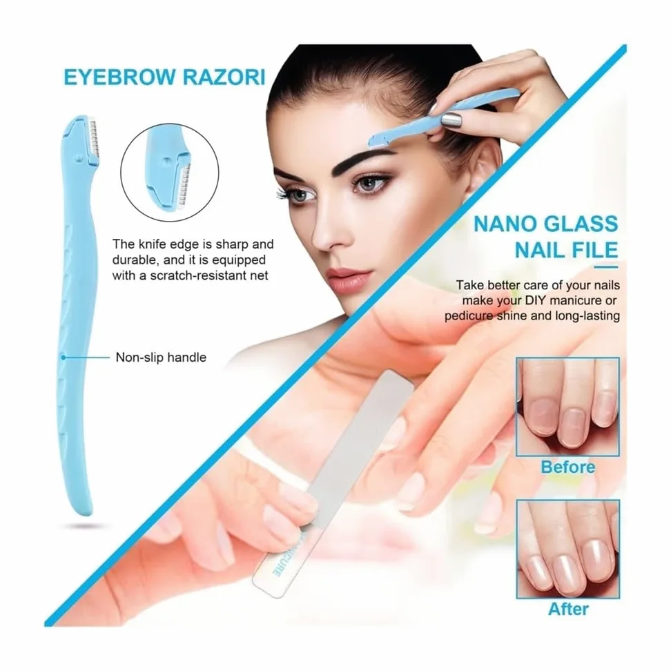Zestaw obcinaczy do paznokci, 18-częściowy profesjonalny zestaw do manicure i pedicure, zestaw obcinaczy do paznokci z etui podróżnym do stóp, obcinacza do paznokci i obcinaczy do paznokci u nóg(Blue)