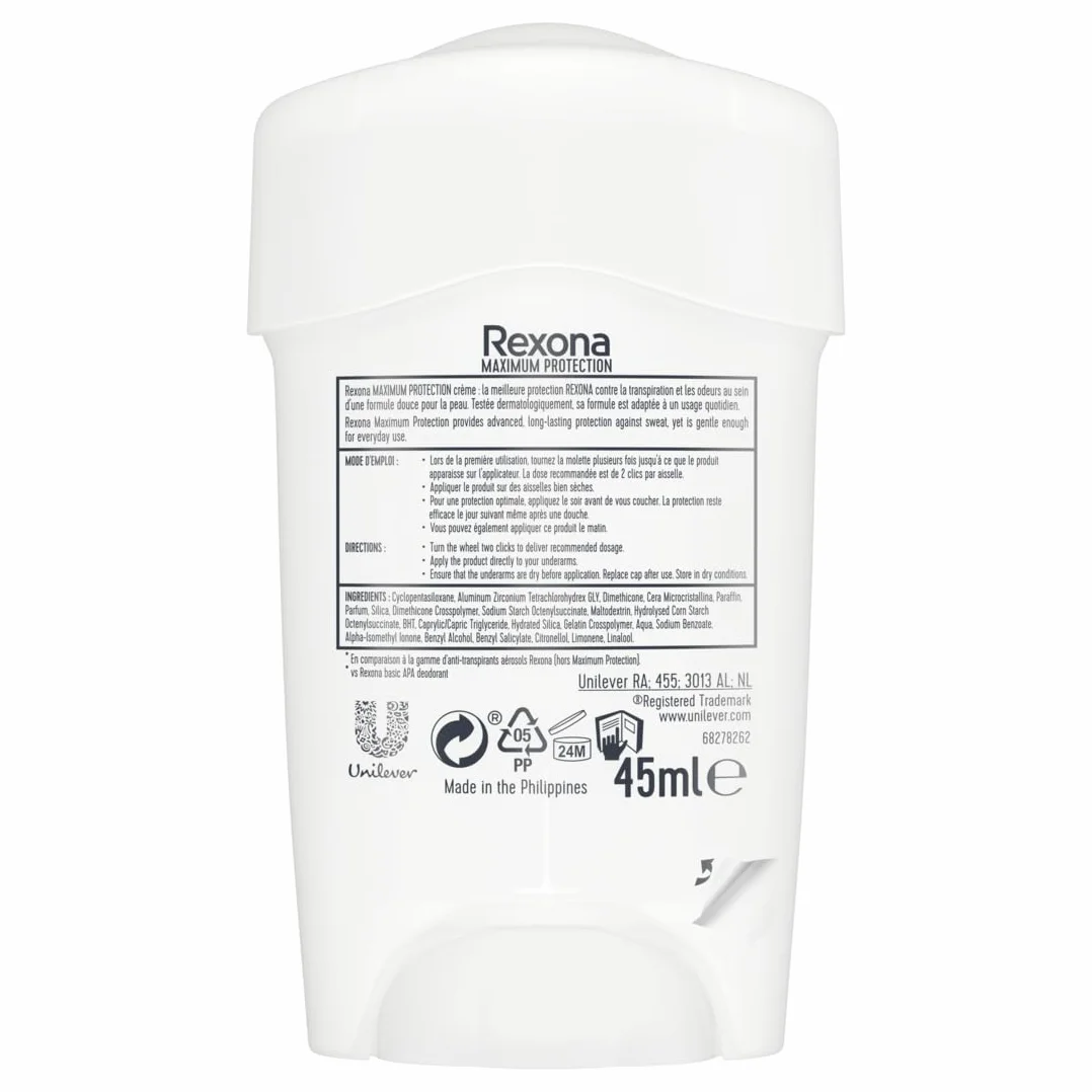 REXONA WOMEN - Deodorant Stick Men Maximum Protection Clean Scent - Deodorant -1x 45 ml