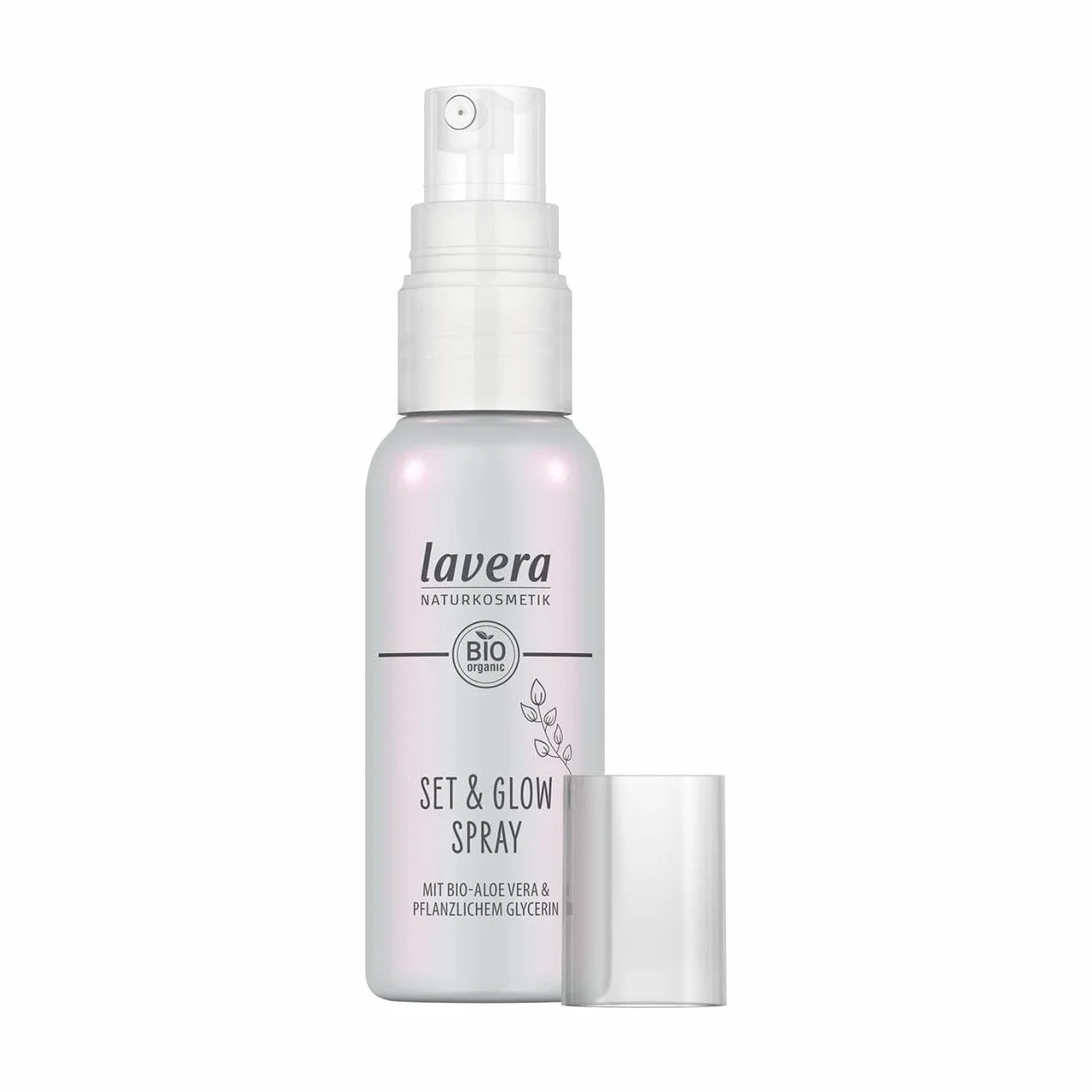 lavera Set & Glow Spray – utrwala makijaż – naturalne wykończenie – nawilżający – wegański – naturalny kosmetyk – 50 ml