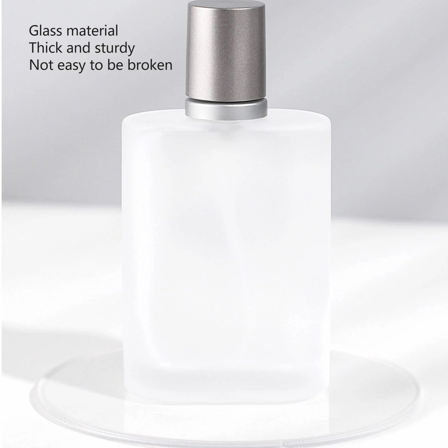 2 szt. 50 ml butelka z rozpylaczem do perfum, grube szkło przezroczyste, wielokrotnego napełniania, podróżna pusta butelka, szczelny atomizer do perfum, do olejków eterycznych, podróż do domu