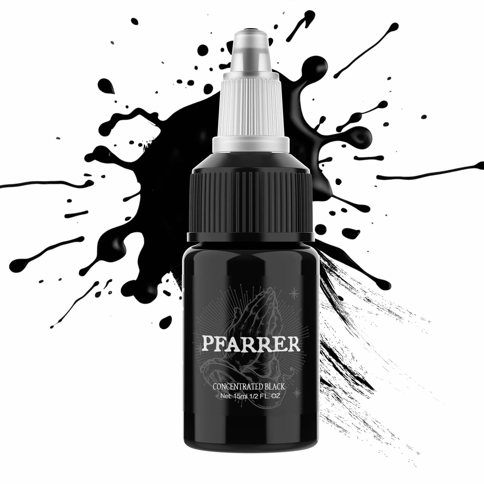 PFARRER Kolor tatuażu czarny 1 oz (15 ml) przyjazny dla skóry USA Standard Tattoo kolor czarny Concentrated Black TI7003-15-002
