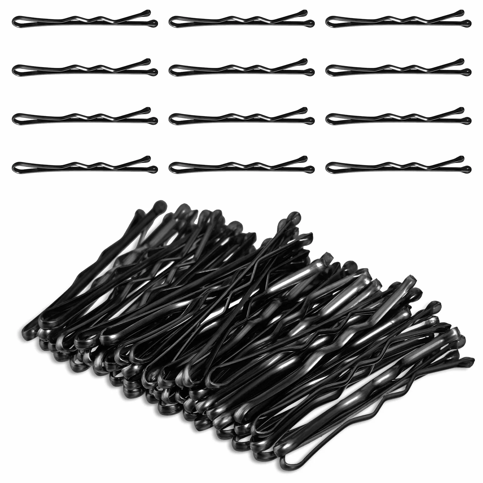 50 sztuk mini spinek do włosów, małe szpilki do włosów, falista spinka do włosów, metalowa brązowa spinka do włosów, akcesoria do włosów dla kobiet, wszystkie rodzaje włosów (czarne)