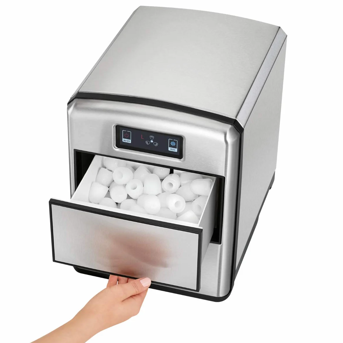 ProfiCook® PC-EWB1187 Elektryczna kostkarka do lodu do 10-15 kg / 24-godzinny czujnik dotykowy, zbiornik na wodę 1,7 l, kostka lodu w 10 minut, 3 rozmiary kostek lodu