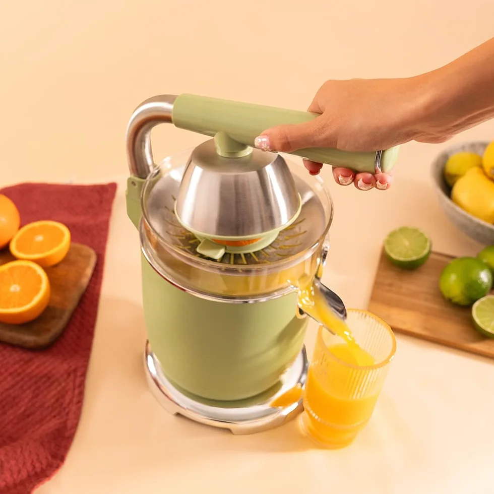Cecotec Xqueeze RetroJuice 1000 Green Elektryczna wyciskarka do cytrusów 1000 W filtr ze stali nierdzewnej
