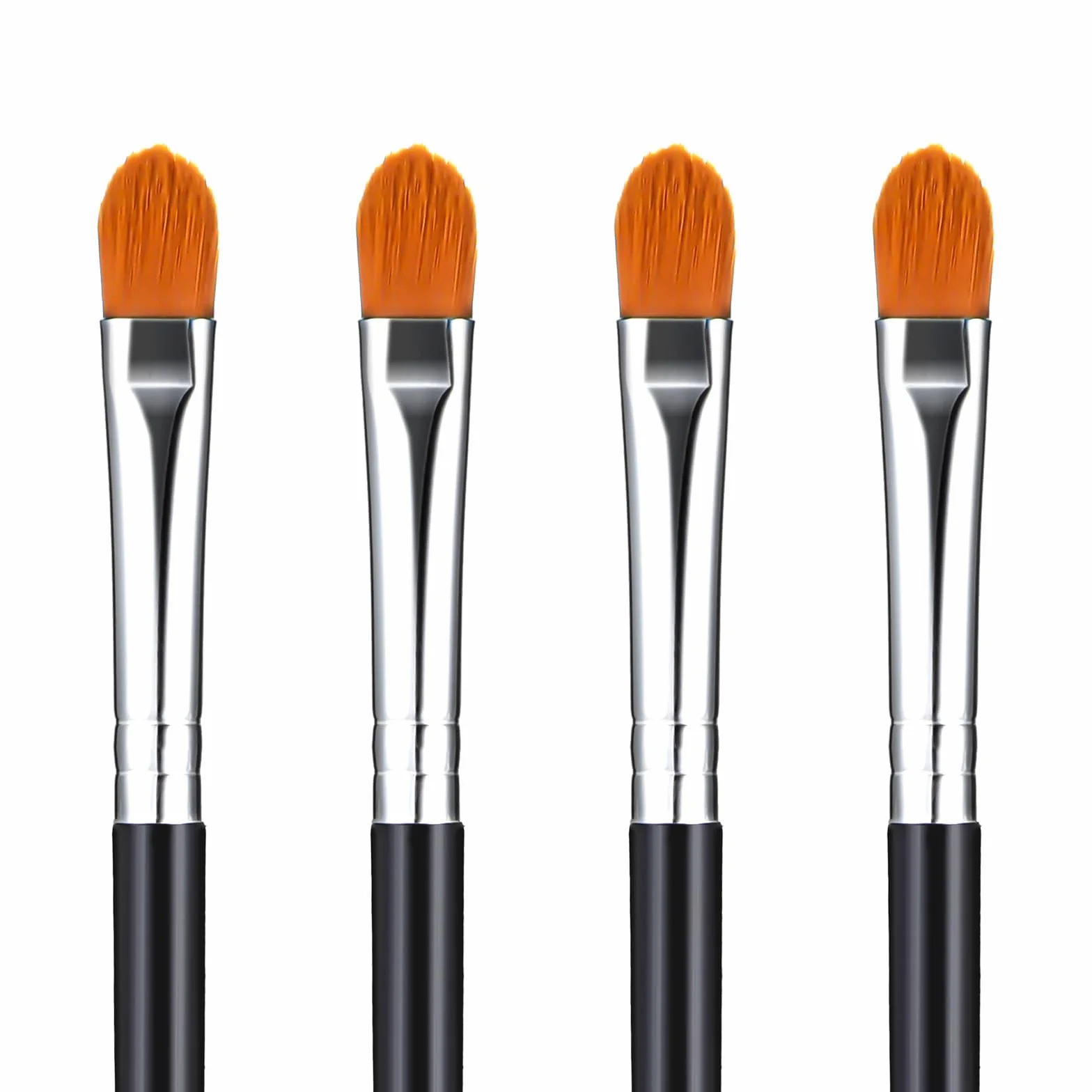 YUXIANLB Zestaw 4 pędzli do cieni do powiek, korektor, aplikatory, cienie do powiek, eyeliner, pędzle do makijażu z syntetycznym włosiem, zakreślacz, podkład, mieszanie konturów