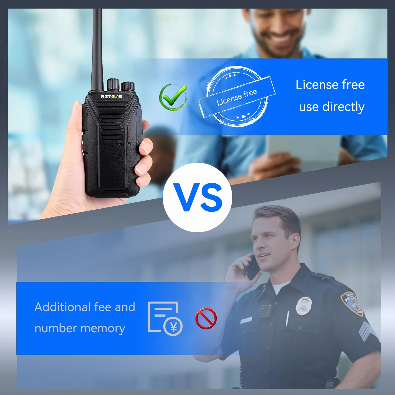 Retevis RT27 Walkie Talkie PMR446 5 para