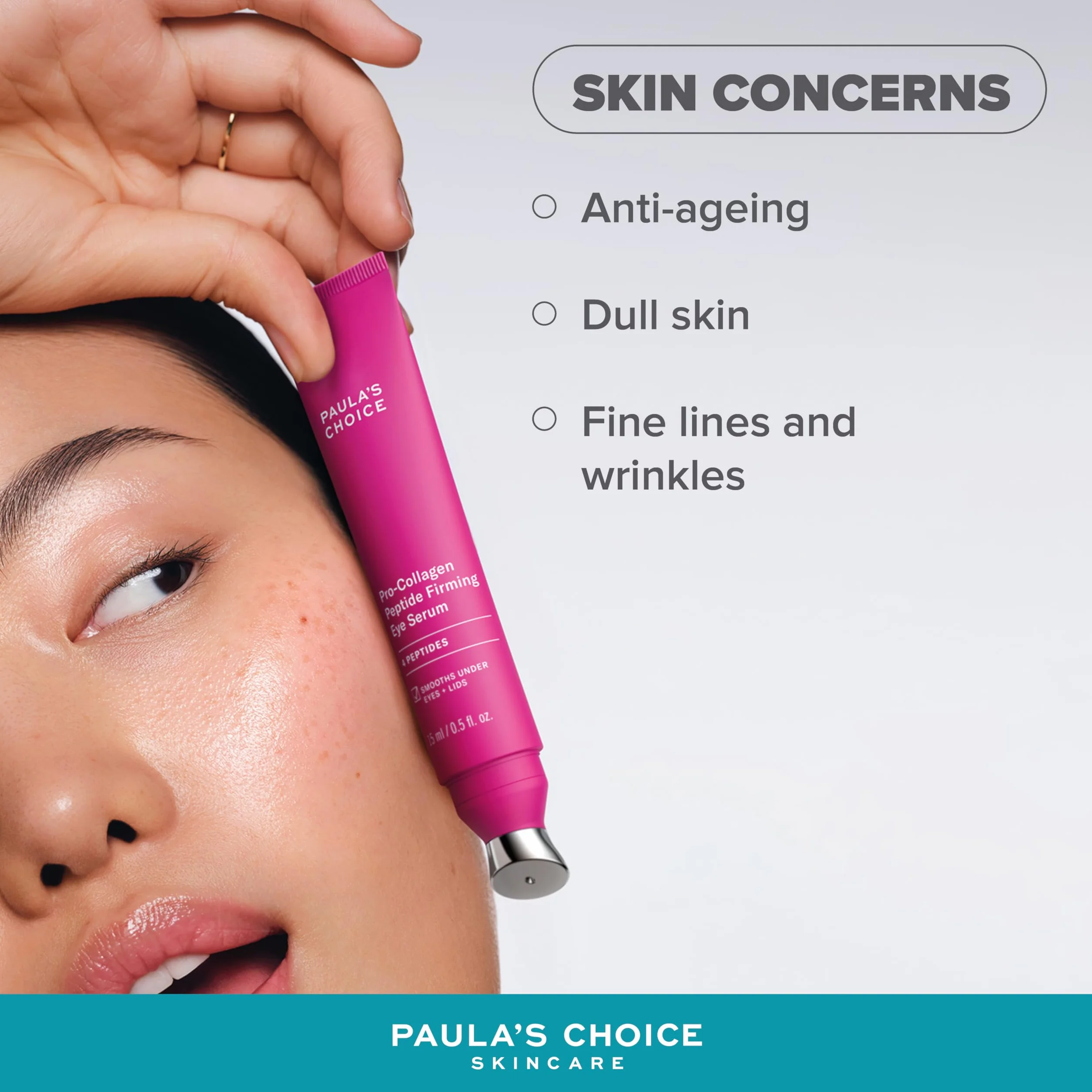 Paula's Choice Pro-Collagen Peptide Serum Pod Oczy - Nawilżający Krem ​Pod Oczy Redukuje Opuchliznę i Ujędrnia – z 4 Peptydami Prokolagenowymi – do Wszystkich Rodzajów Skóry – 15 ml