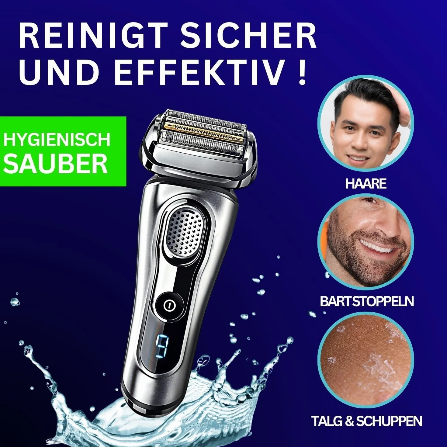 środek czyszczący do głowic - Kompatybilny z wkładami Braun Clean & Renew - Wkłady czyszczące Braun Series 9 - Środek czyszczący do głowic Braun - 1L