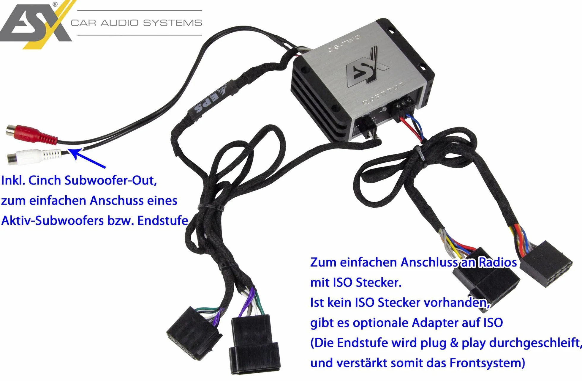 ESX QS-Two-ISO Quantum | 2-kanałowy wzmacniacz cyfrowy Class D Nano 380 W maks. moc wyjściowa