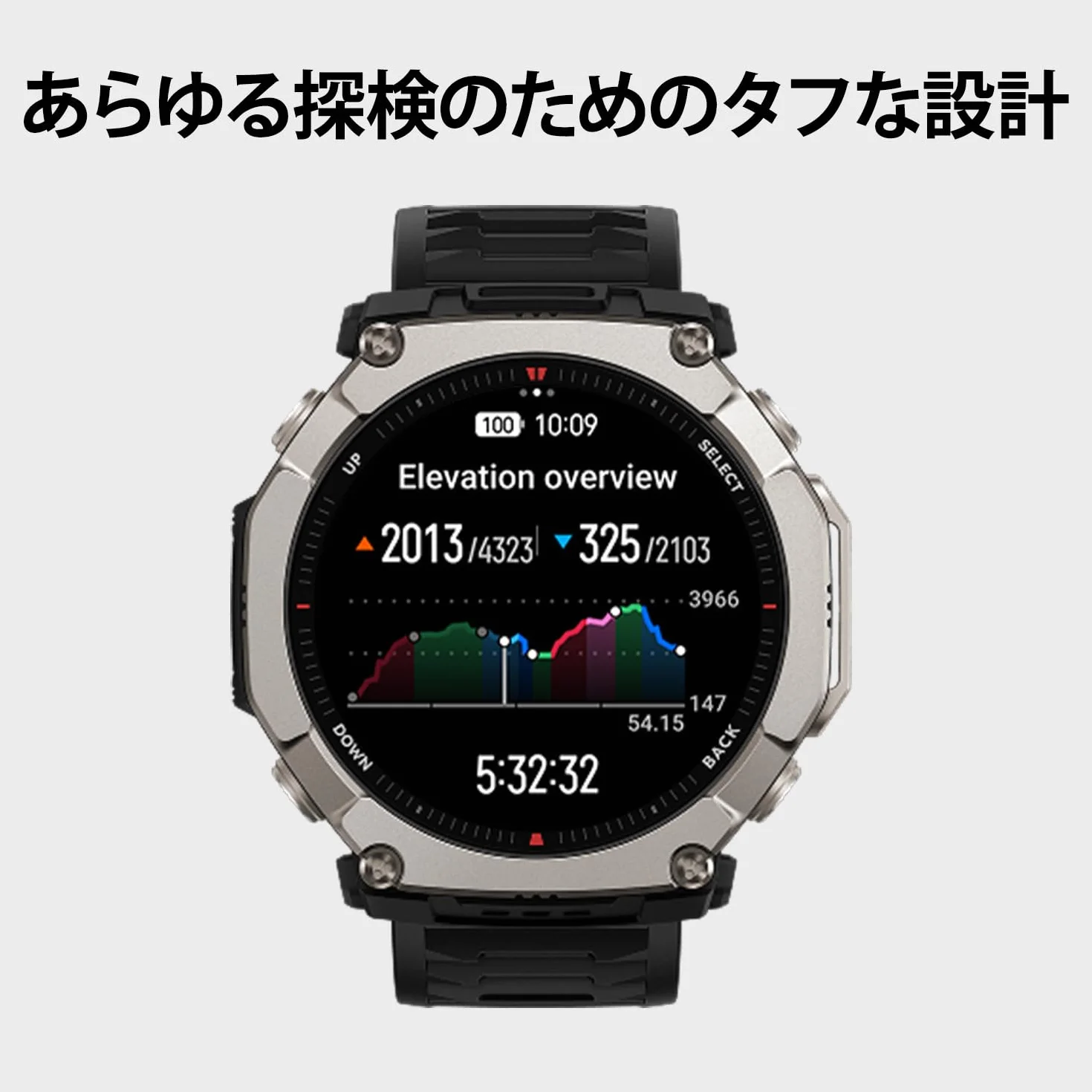 Amazfit T-Rex Ultra 2 Smart Watch Outdoor, podwójny pasek GPS, obudowa tytanu 51 mm, wyświetlacz AMOLED 1,5" szkło szafirowe, latarka, 30 dni autonomii, mapy offline, wodoodporny 10 ATM