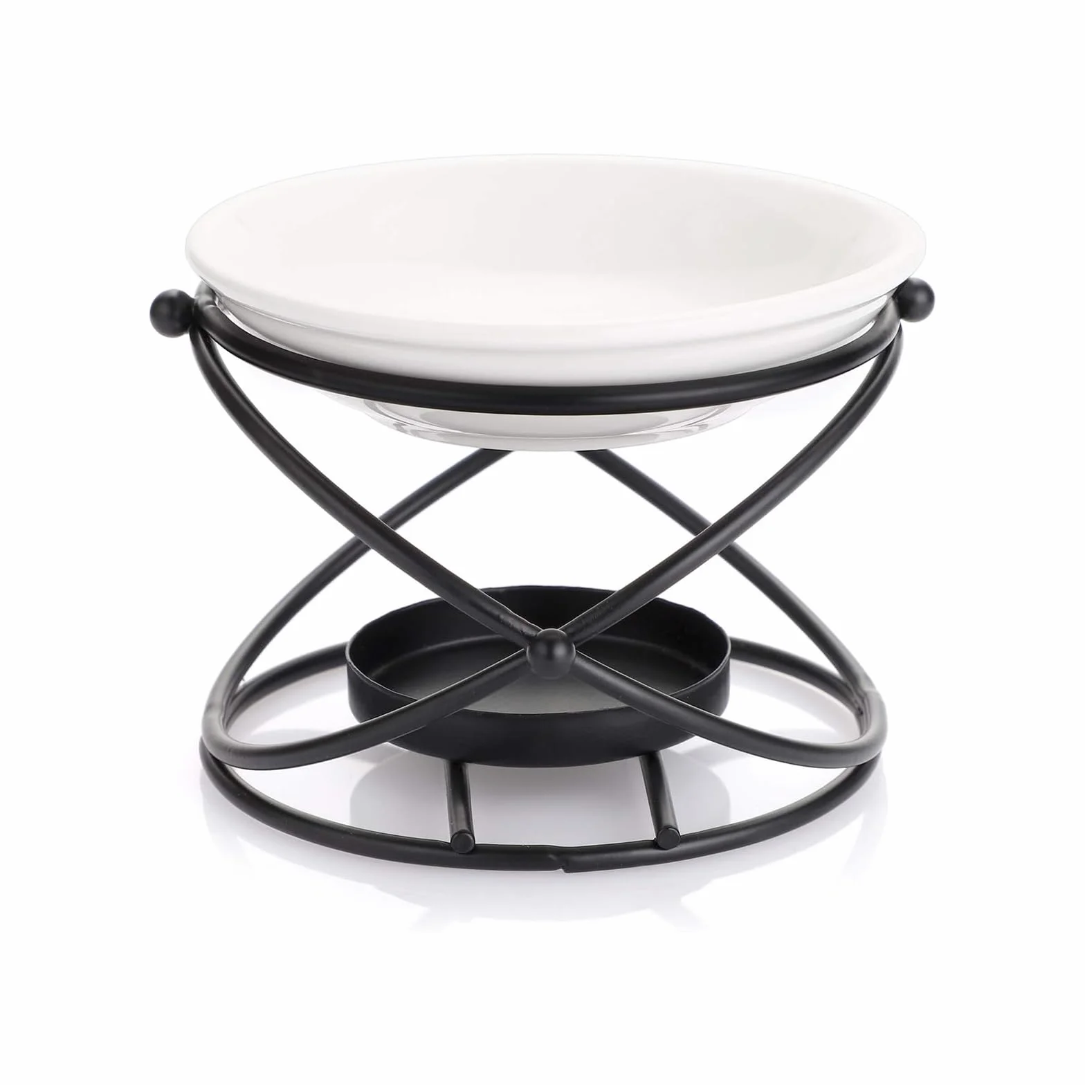Palnik na olejki aromatyczne, palnik do topienia wosku z ceramiczną miską, geometryczny ceramiczny świecznik na olejki eteryczne, metalowy palnik na olejki eteryczne, do domu, biura,