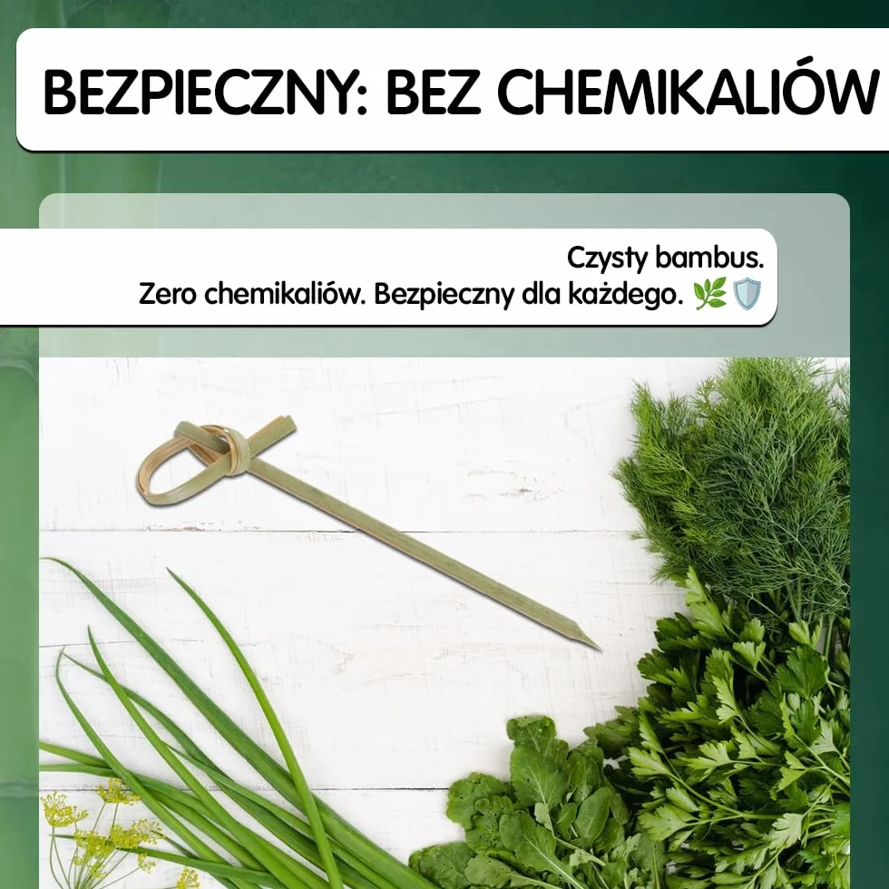 Eleganckie Wykałaczki Koktajlowe z Węzłem Bambusowym 12cm - Dekoracyjne Drewniane Szaszłyki na Imprezy, Przekąski, Koktajle - Mobi Lock
