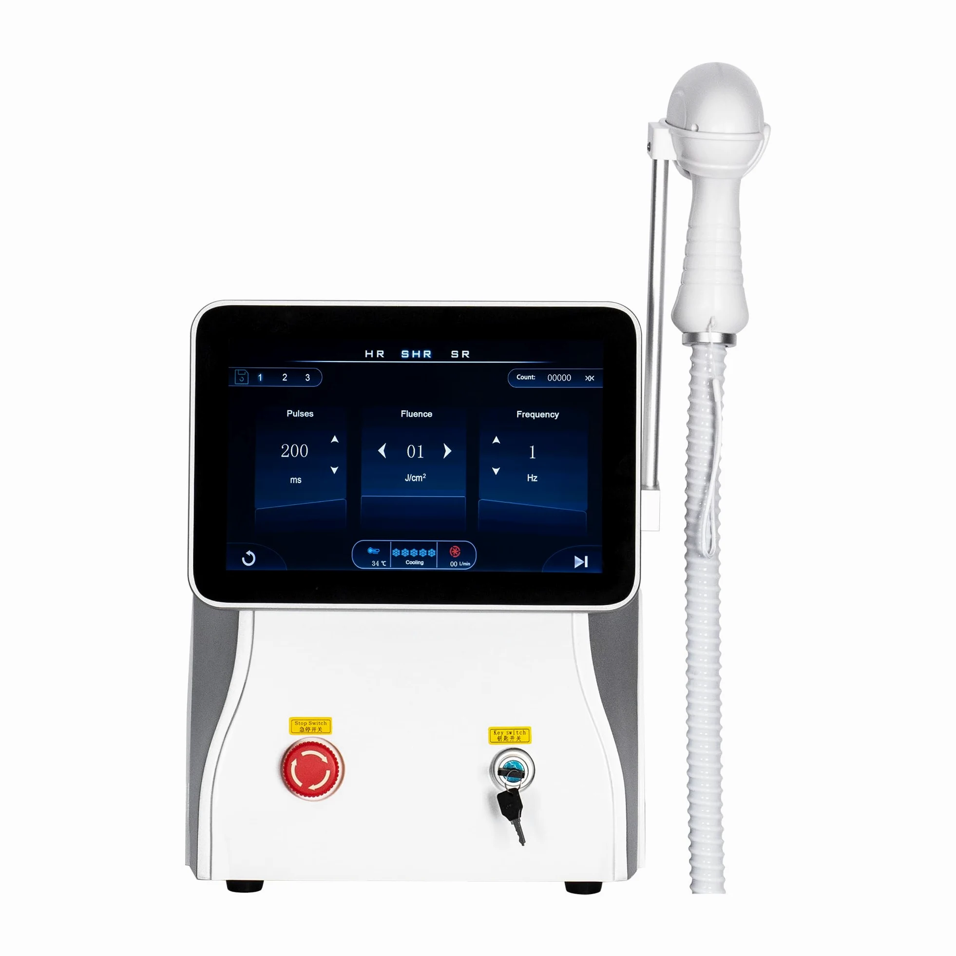 Profesjonalny Depilator Laserowy do Bezbolesnej Depilacji - Urządzenie Przenośne 3500W z 3 Technologiami 755/808/1064nm i Chłodzeniem Sapphire Ice dla Domu i Salonów (Biały)